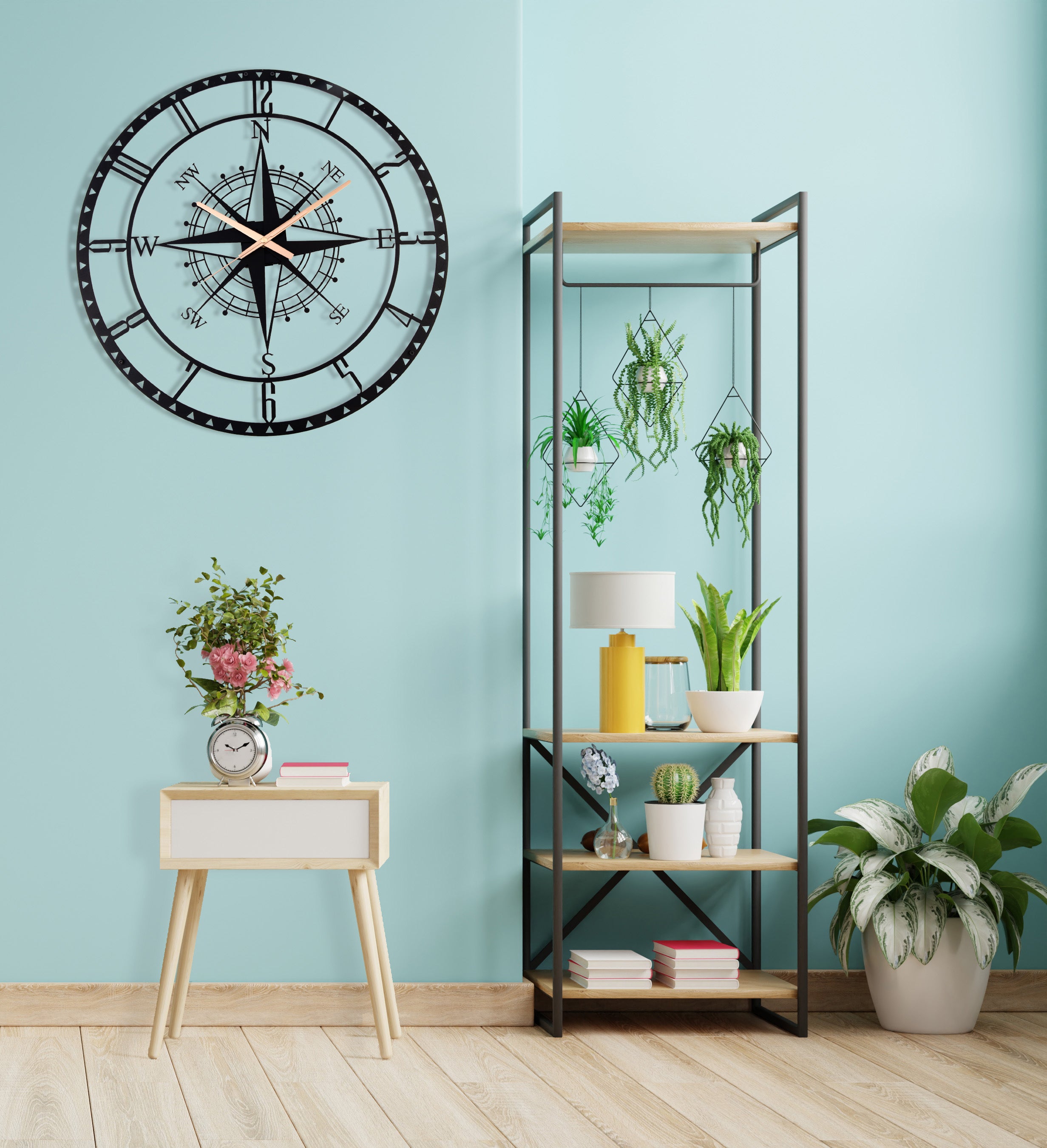 Navigation Wall Clock With Numbers