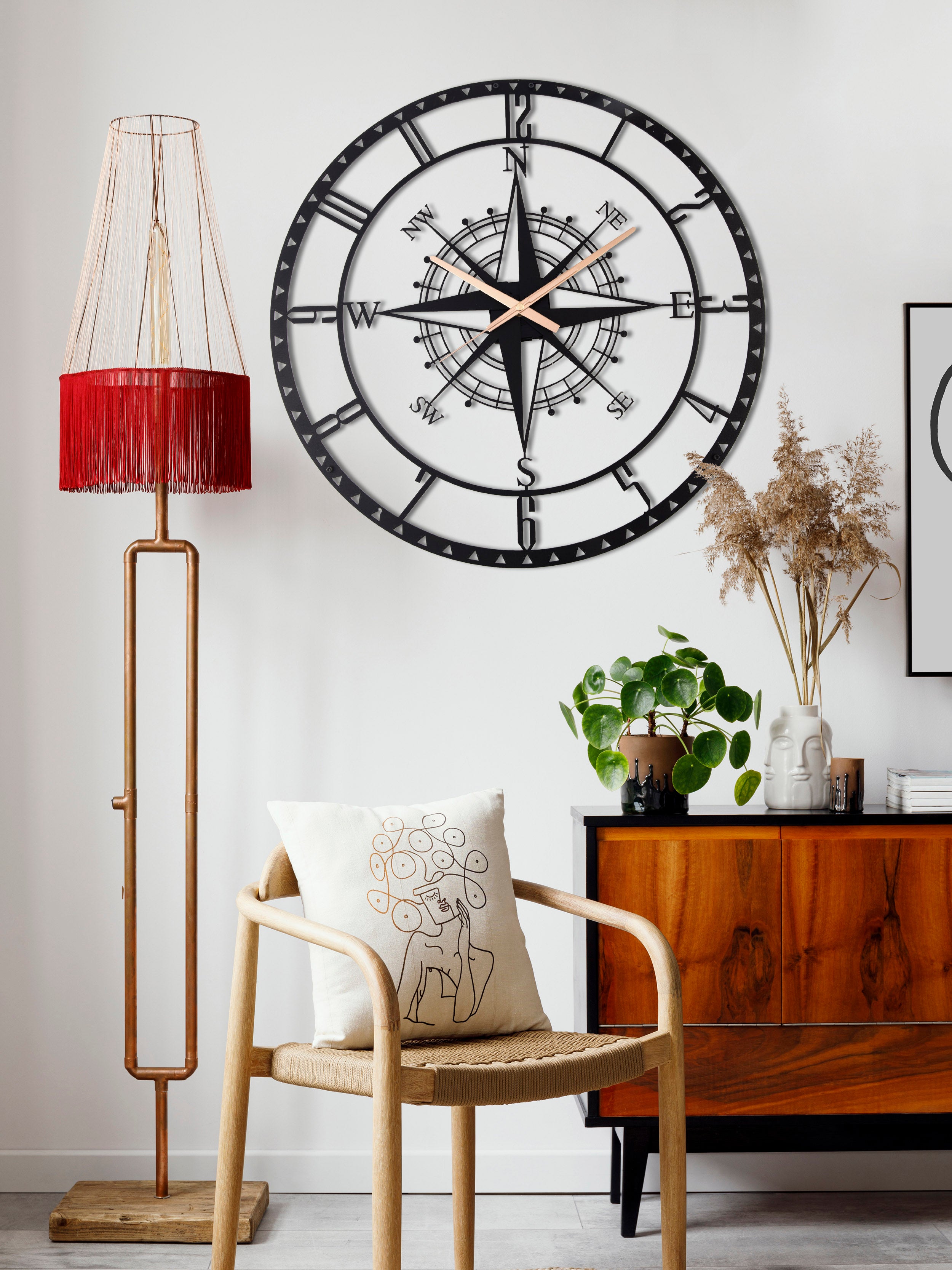Navigation Wall Clock With Numbers