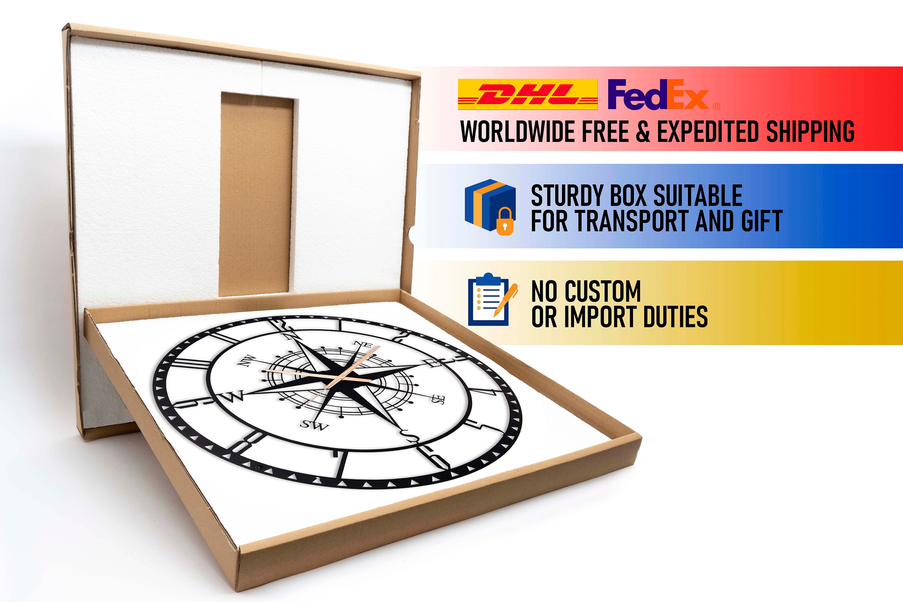 Navigation Wall Clock With Numbers