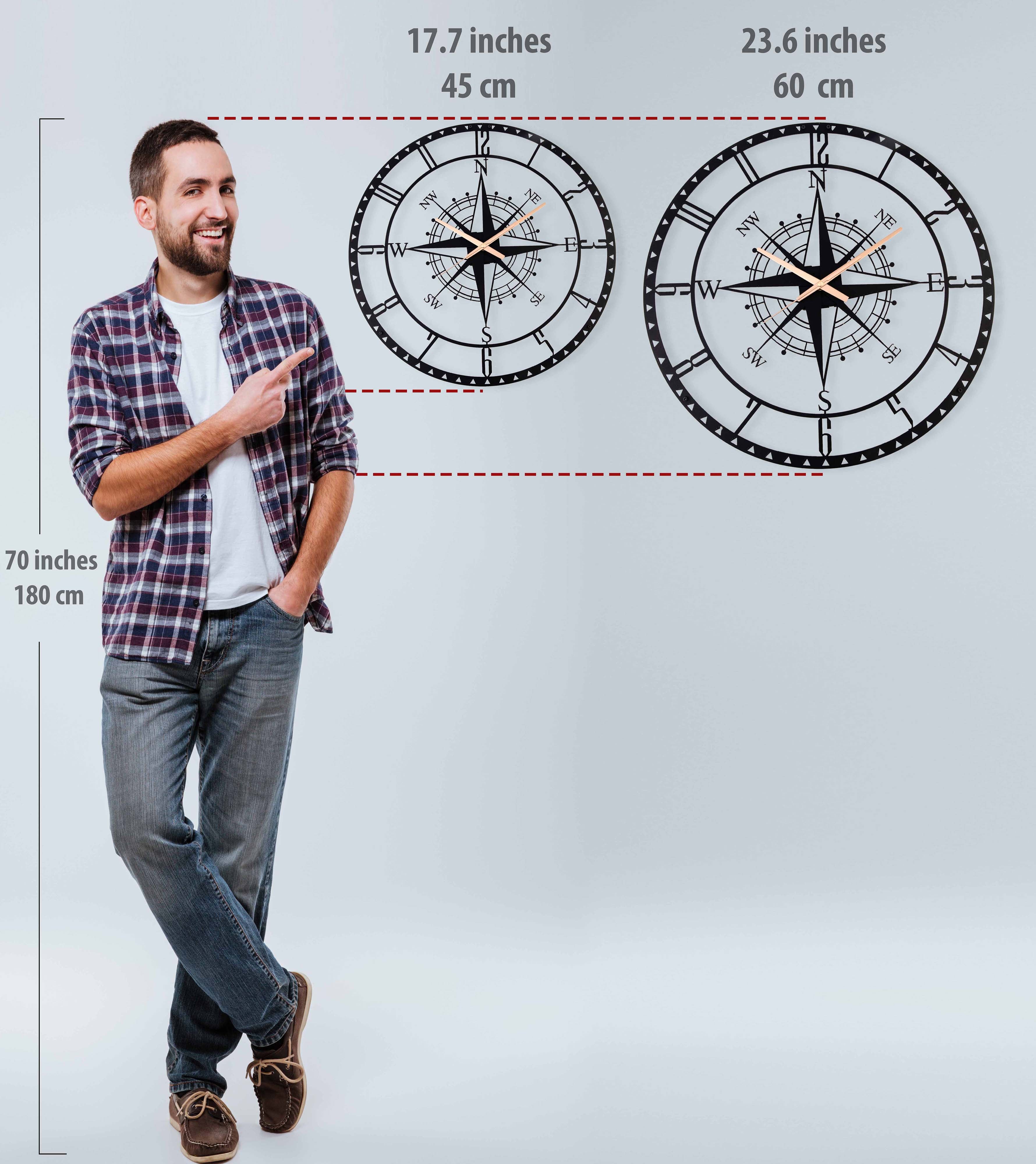 Navigation Wall Clock With Numbers