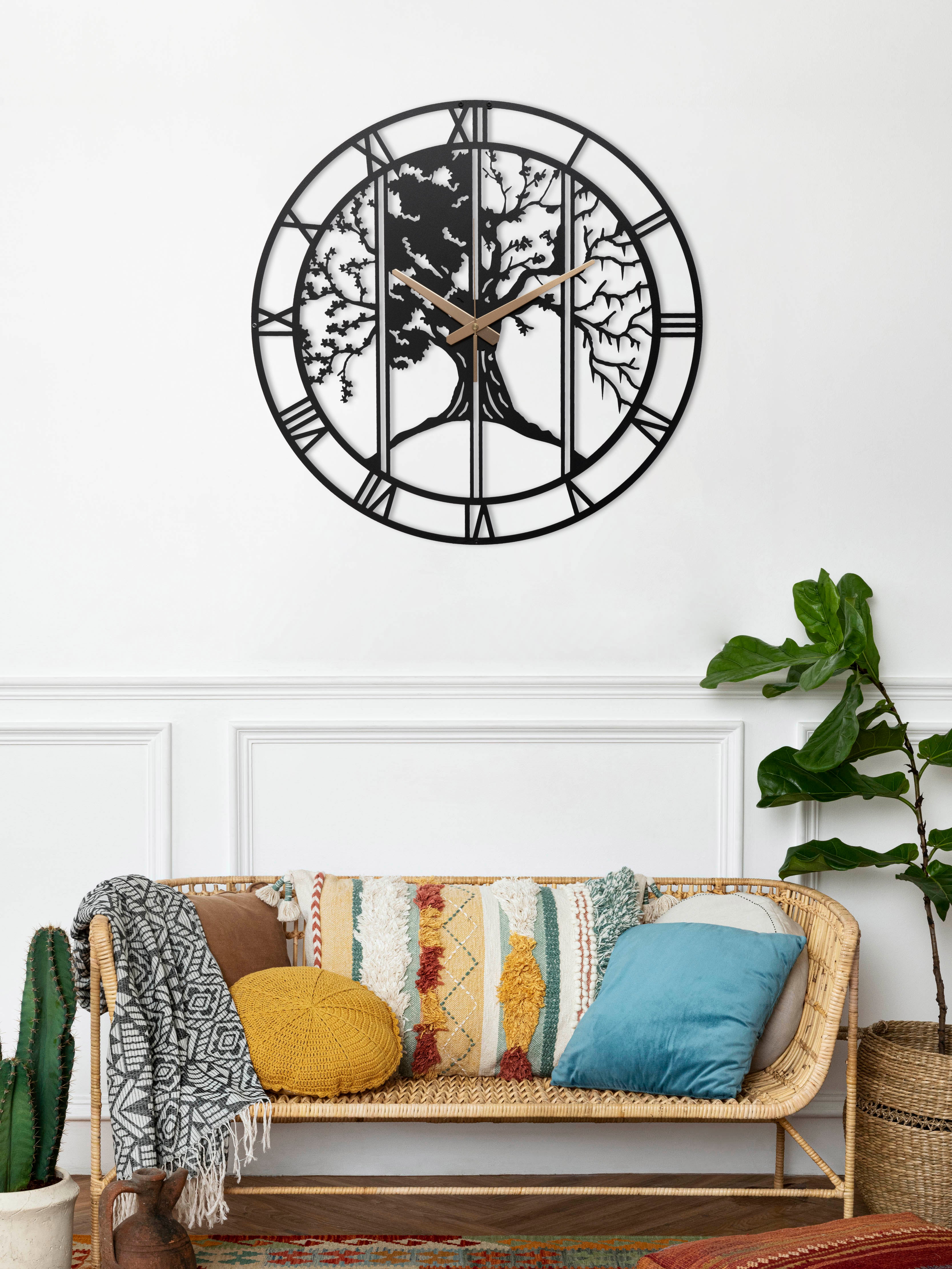 Four Season Metal Large Unique Wall Clock Horloge Murale