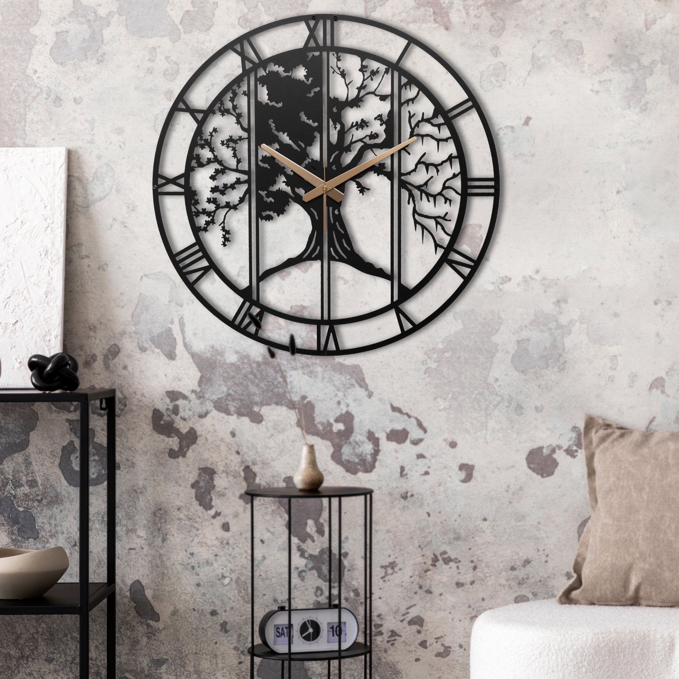 Four Season Roman Number Wall Clock/Oversized Patio Wall Art