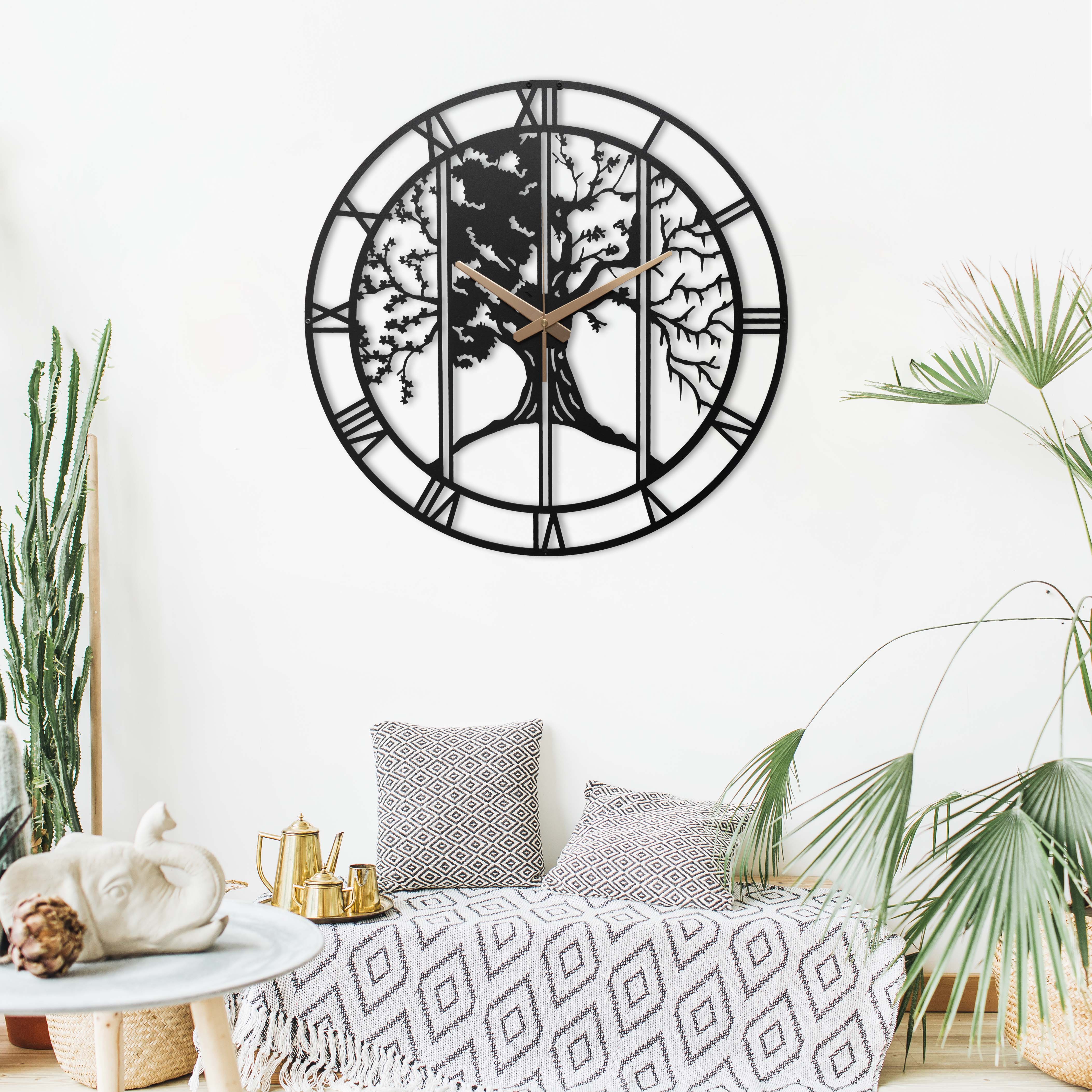 Four Season Metal Large Unique Wall Clock Horloge Murale