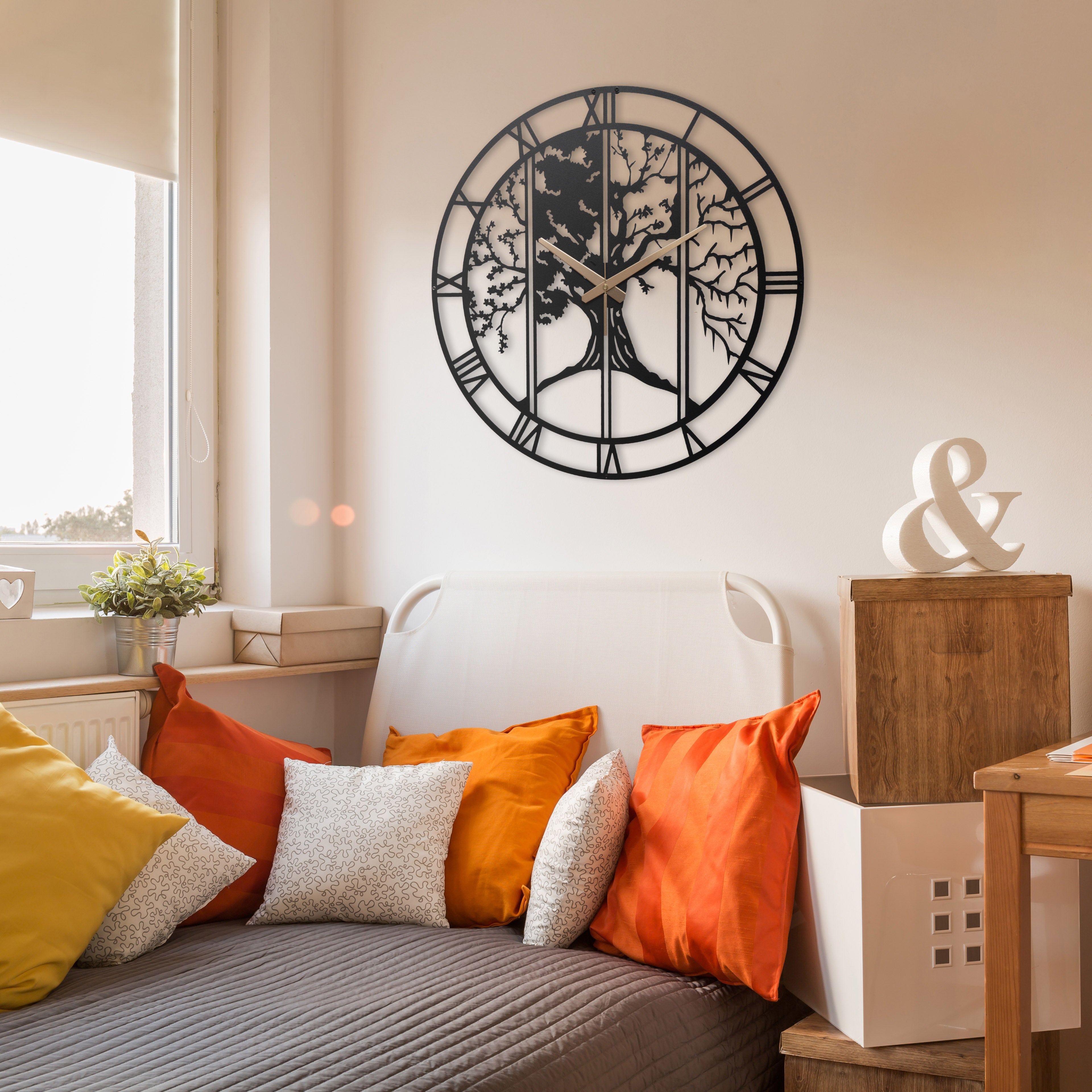 Four Season Roman Number Wall Clock/Oversized Patio Wall Art