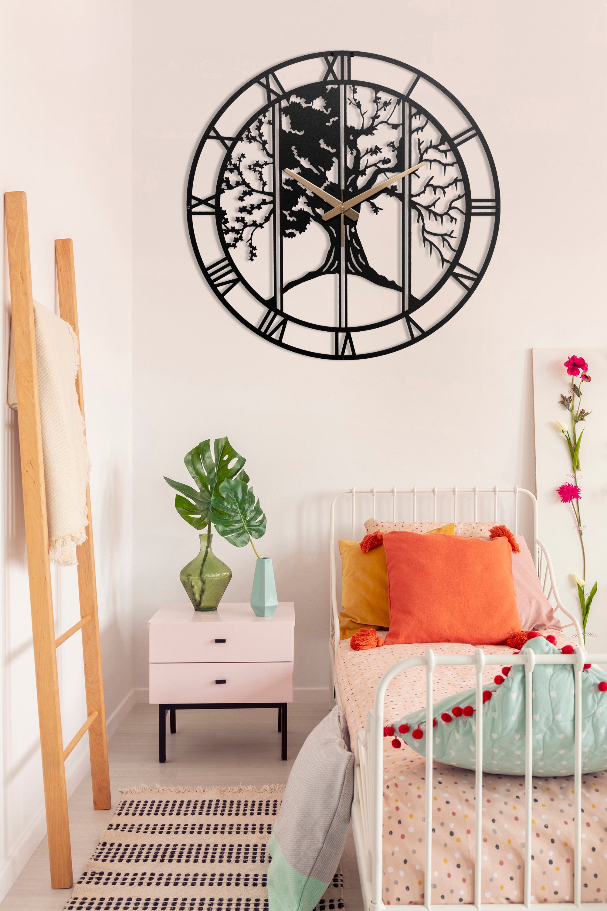 Four Season Metal Large Unique Wall Clock Horloge Murale