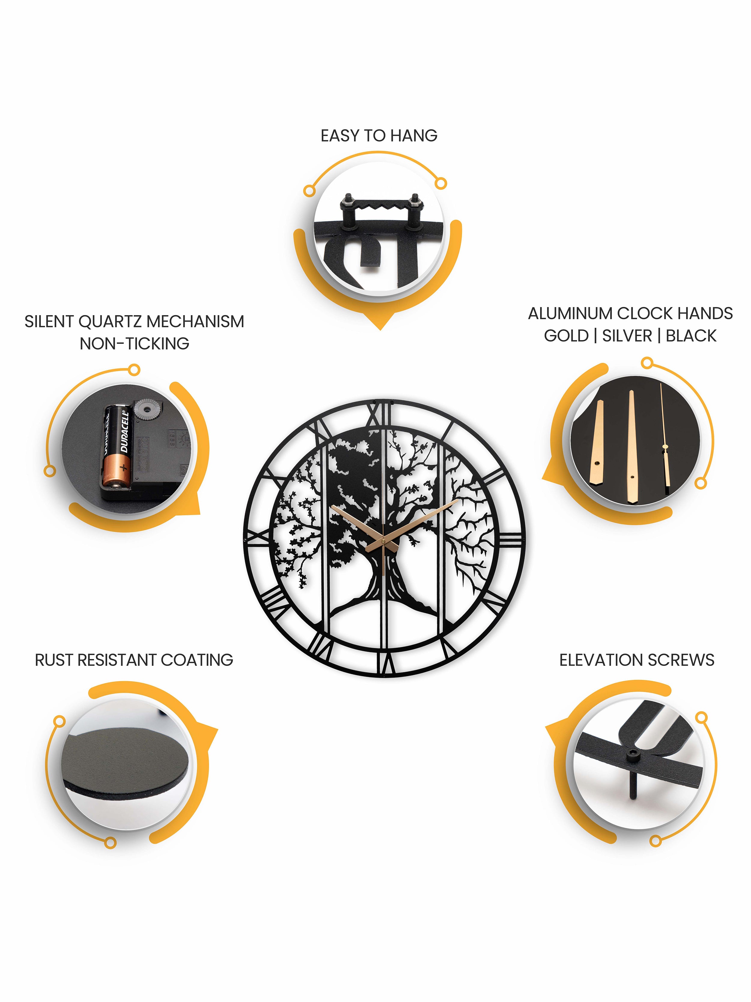 Four Season Metal Large Unique Wall Clock Horloge Murale