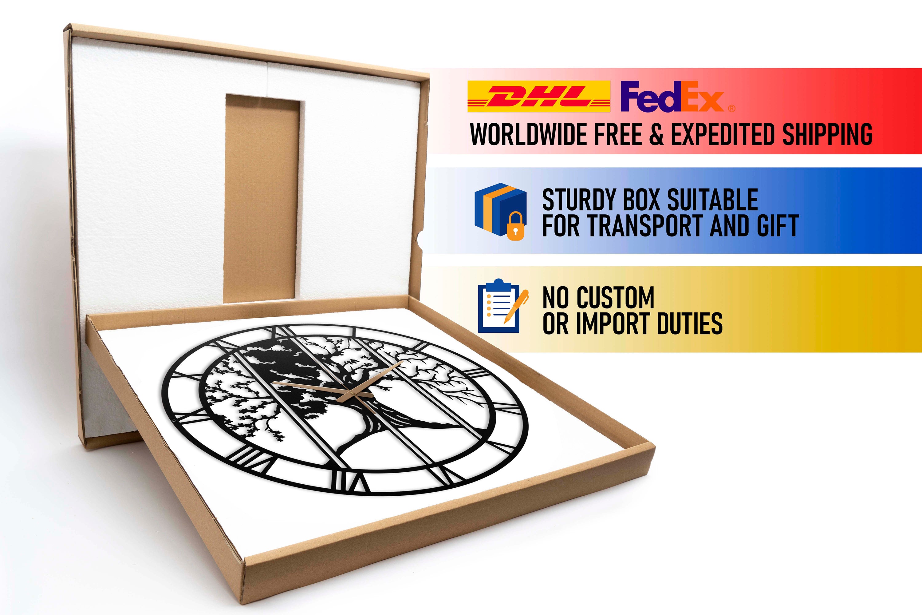Four Season Metal Large Unique Wall Clock Horloge Murale