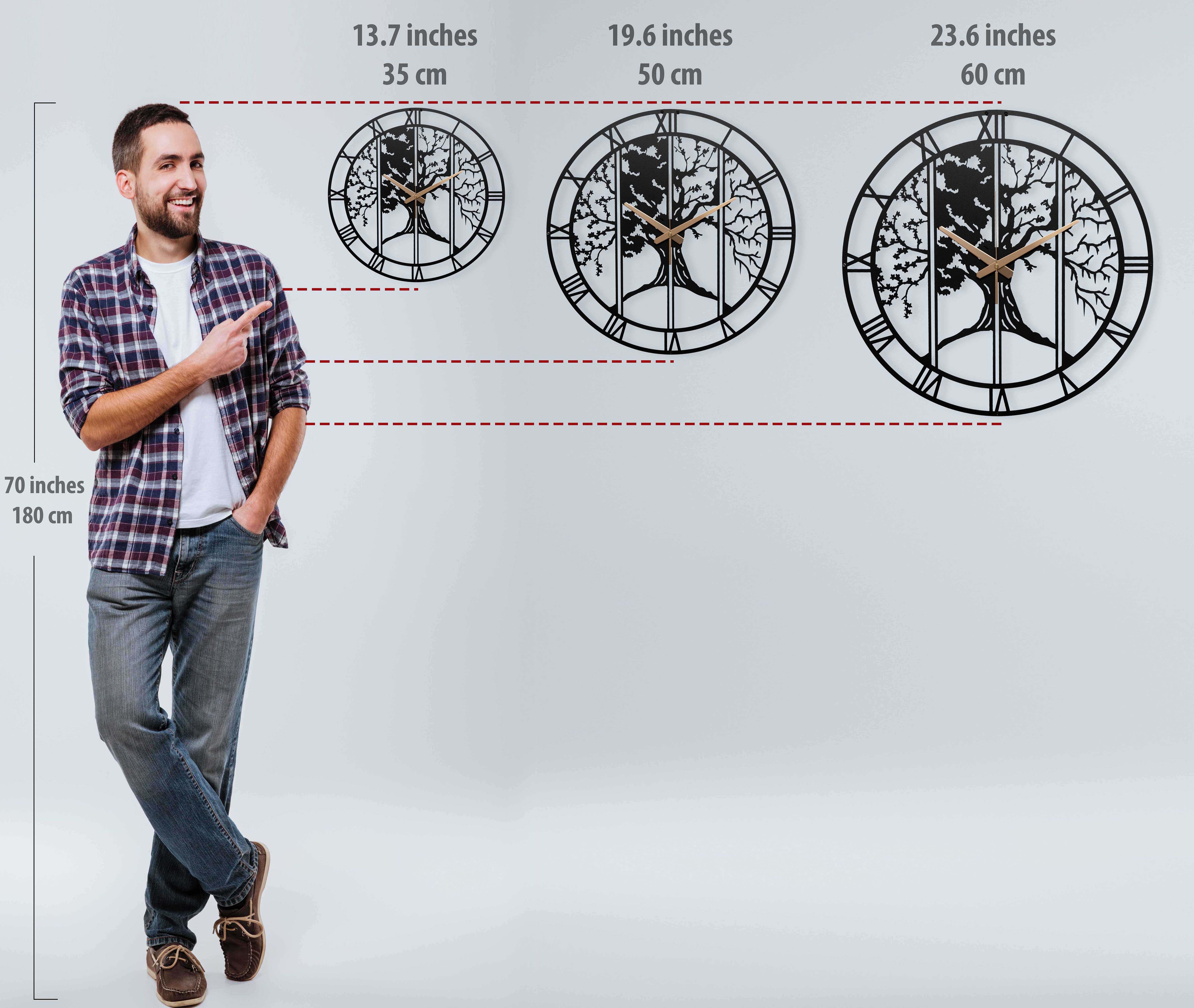 Four Season Metal Large Unique Wall Clock Horloge Murale
