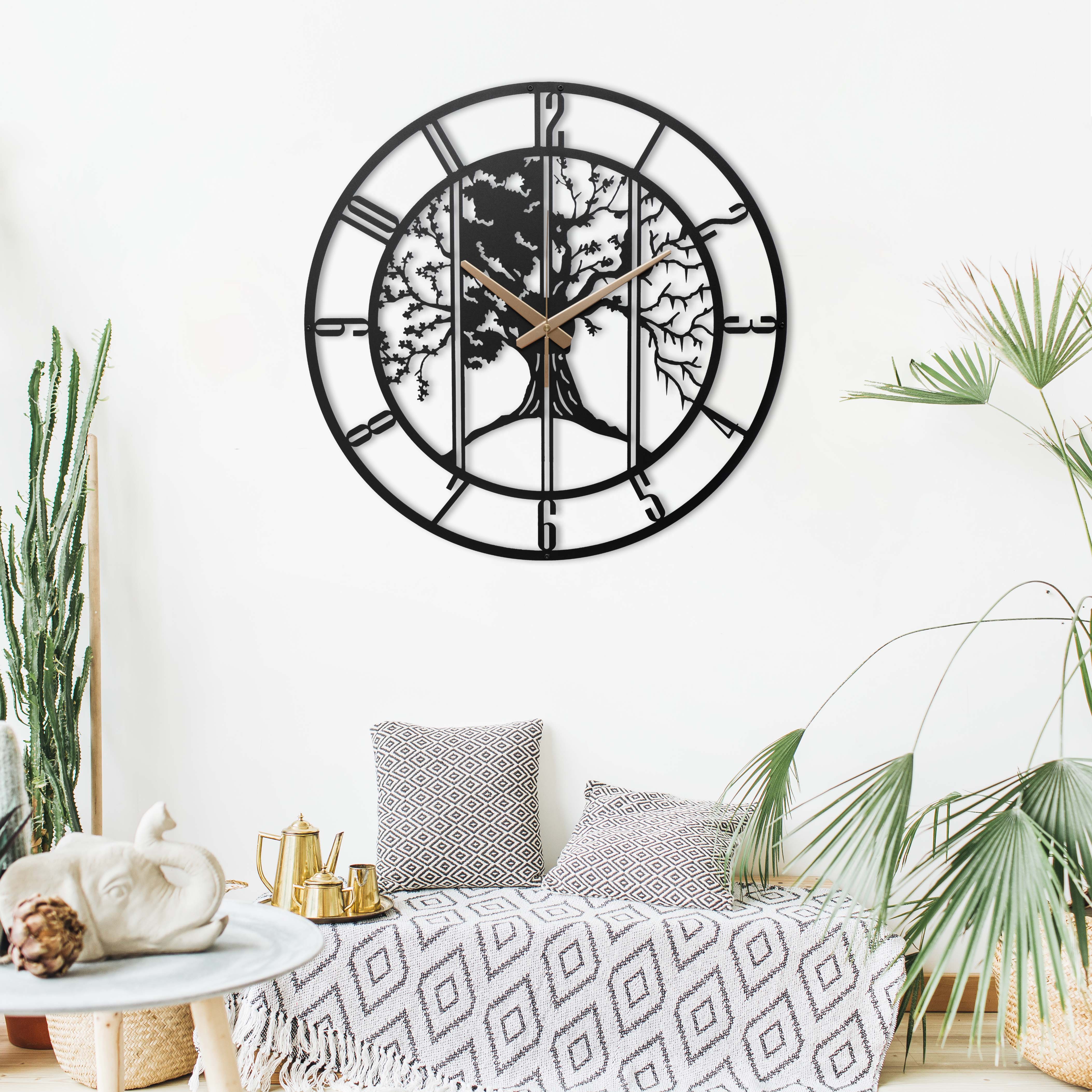 Unique Tree Wall Clock With Numbers