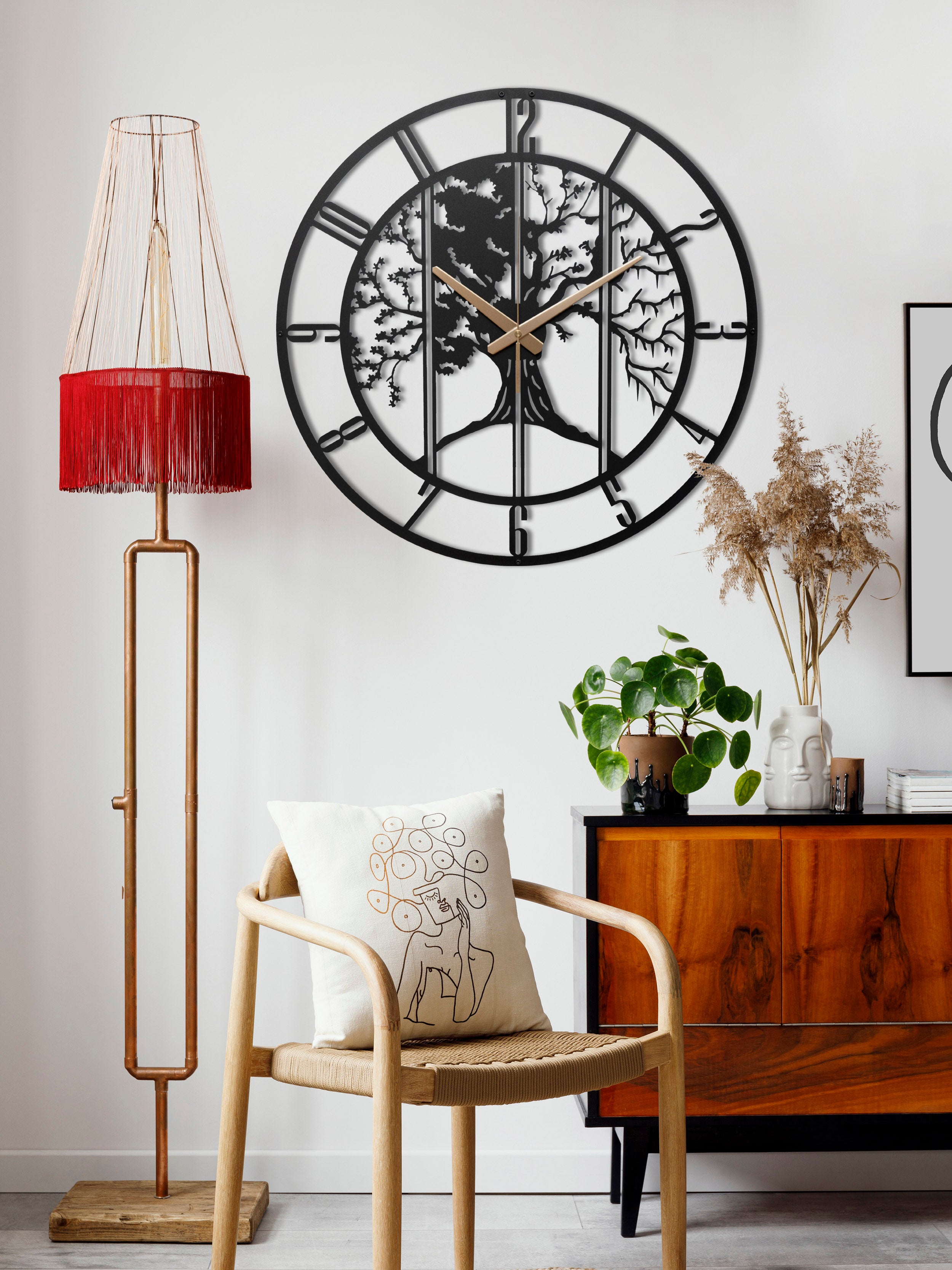 Unique Tree Wall Clock With Numbers