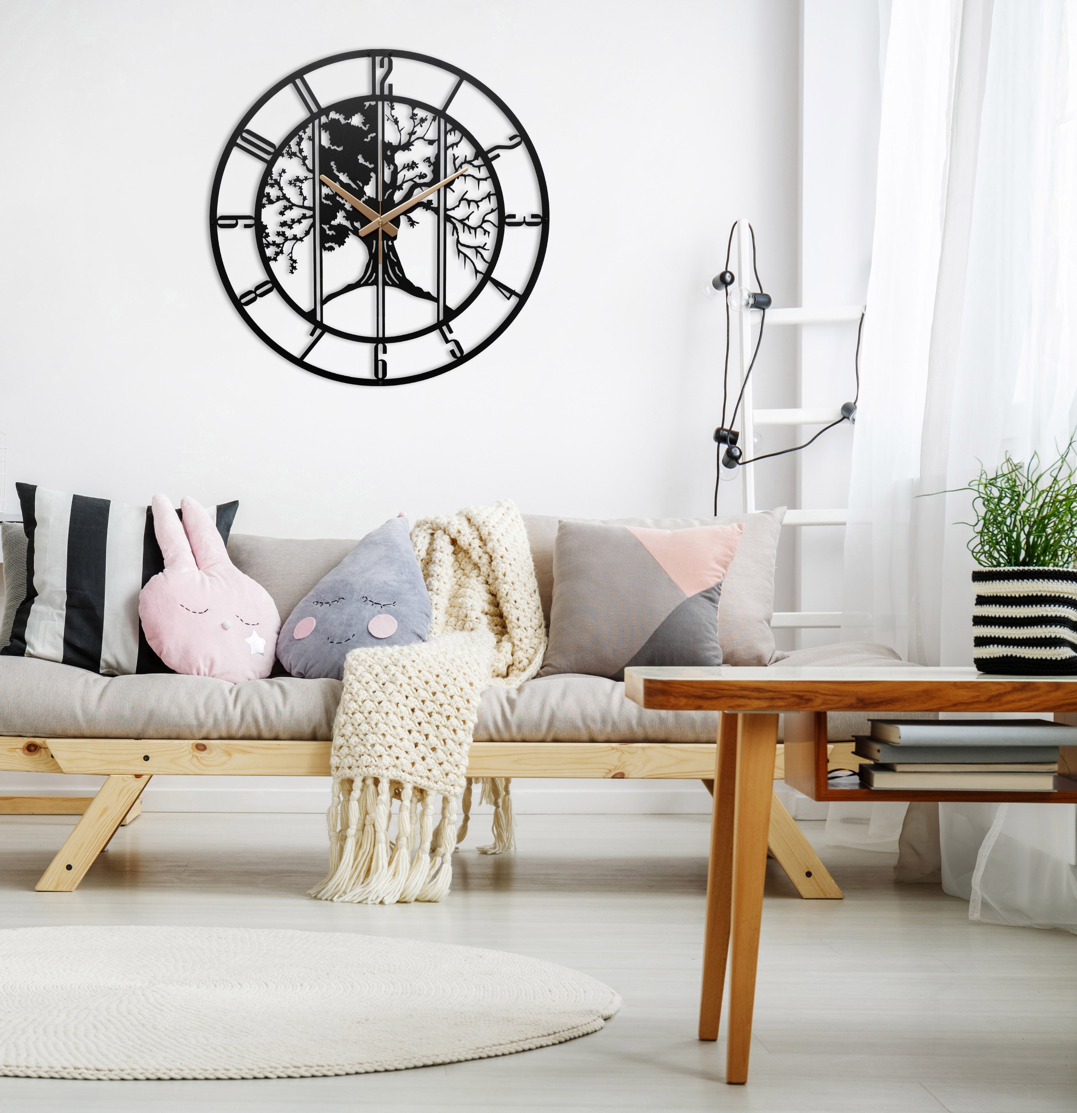 Unique Tree Wall Clock With Numbers