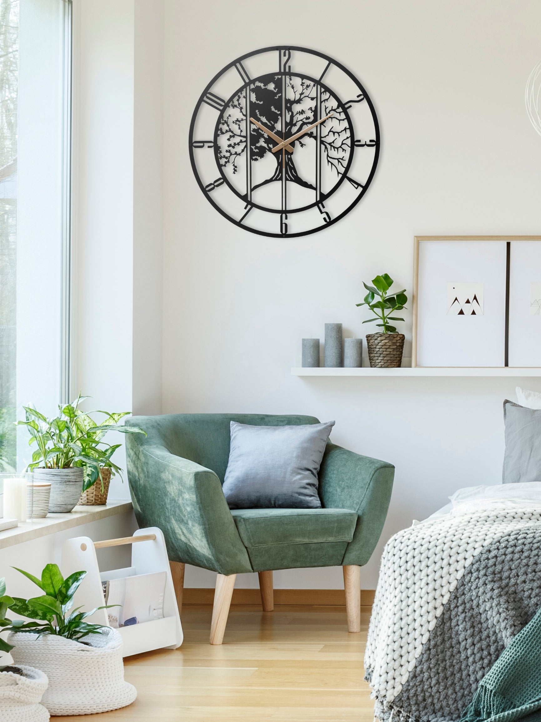 Unique Tree Wall Clock With Numbers