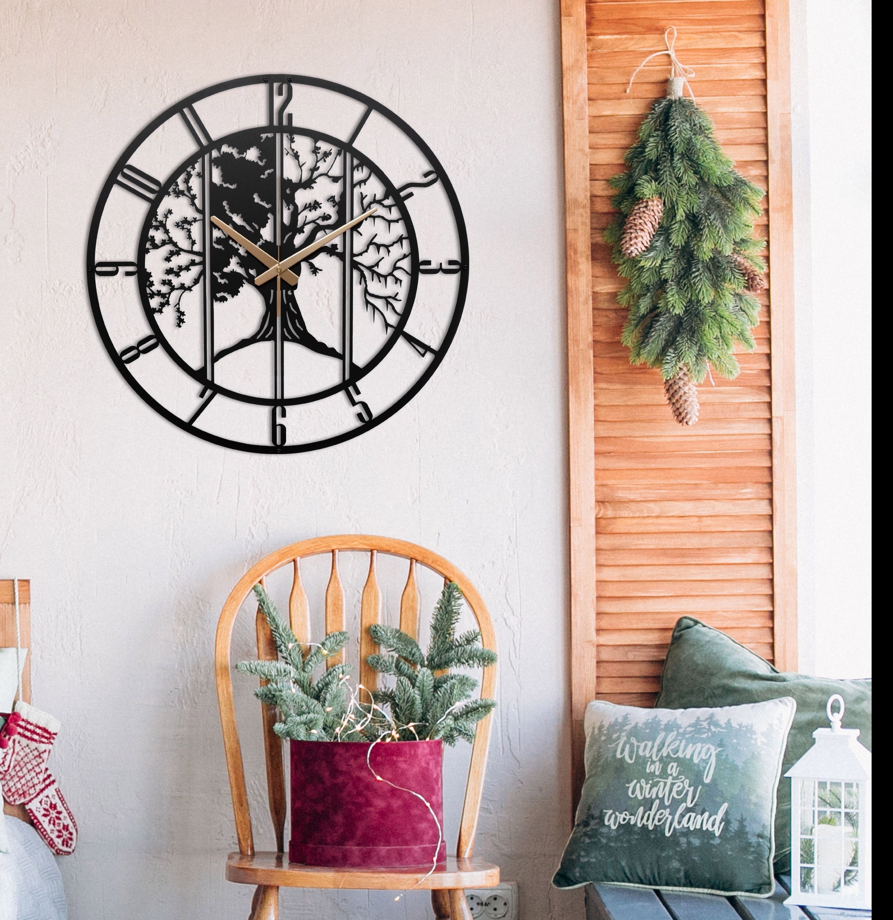 Unique Tree Wall Clock With Numbers