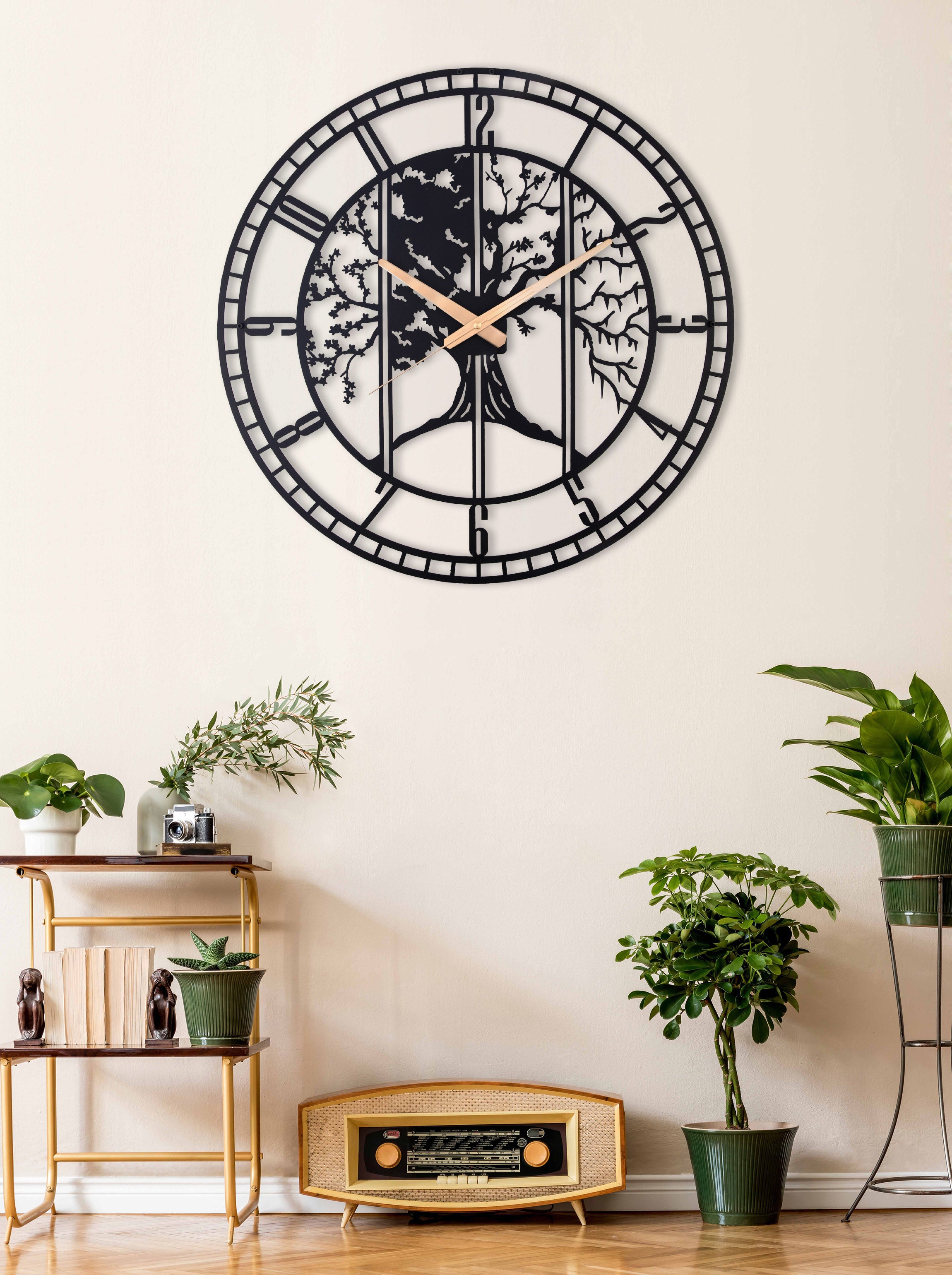 Modern Four Season Tree Silent Wall Clock