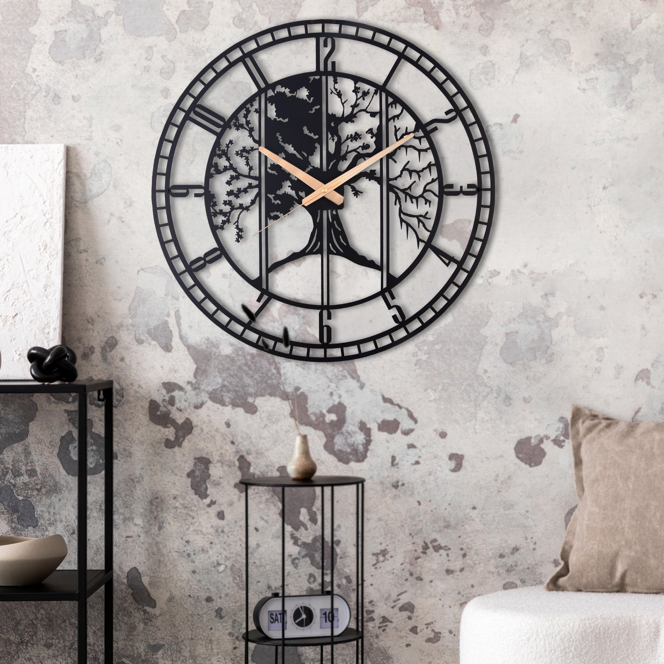 Modern Four Season Tree Silent Wall Clock