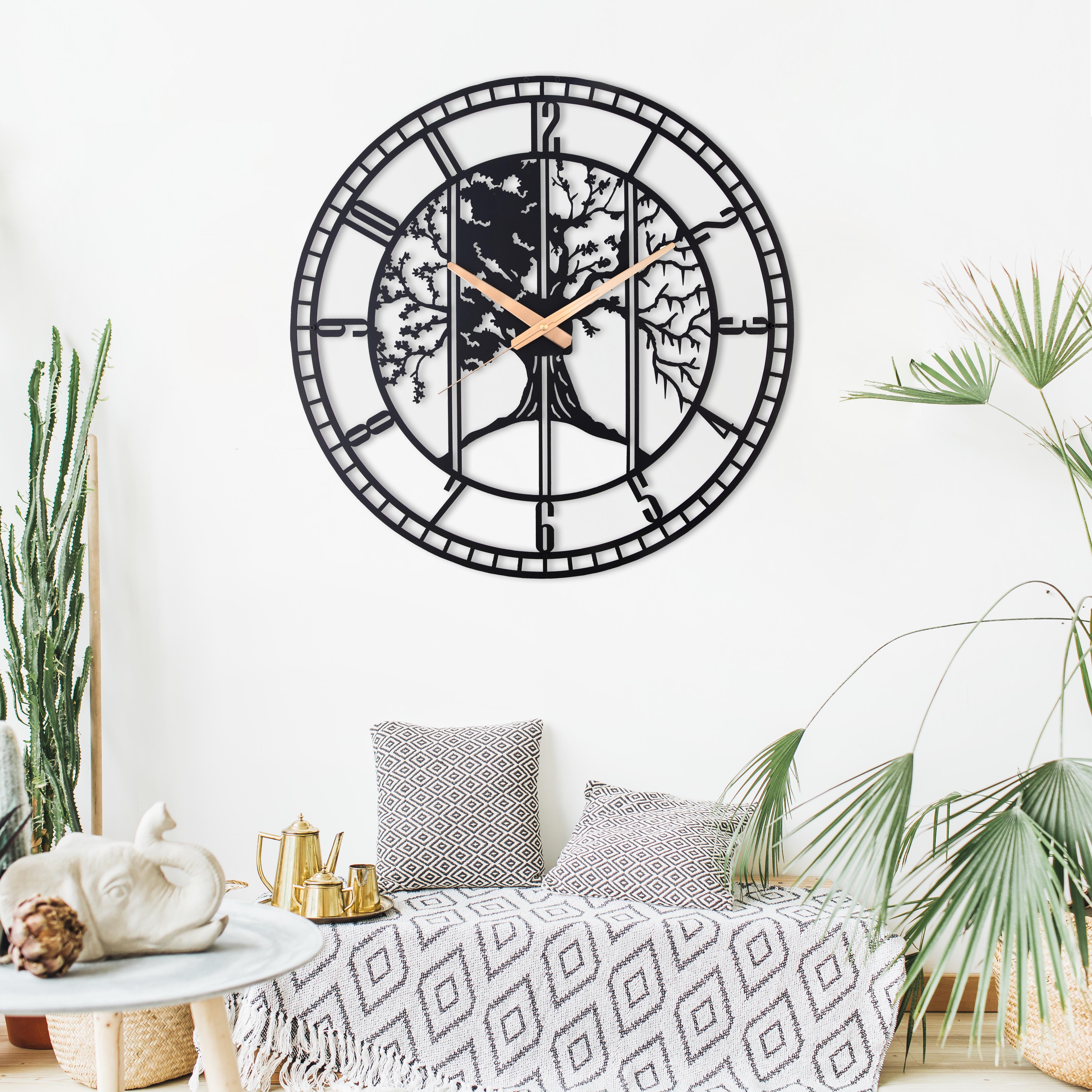 Modern Four Season Tree Silent Wall Clock