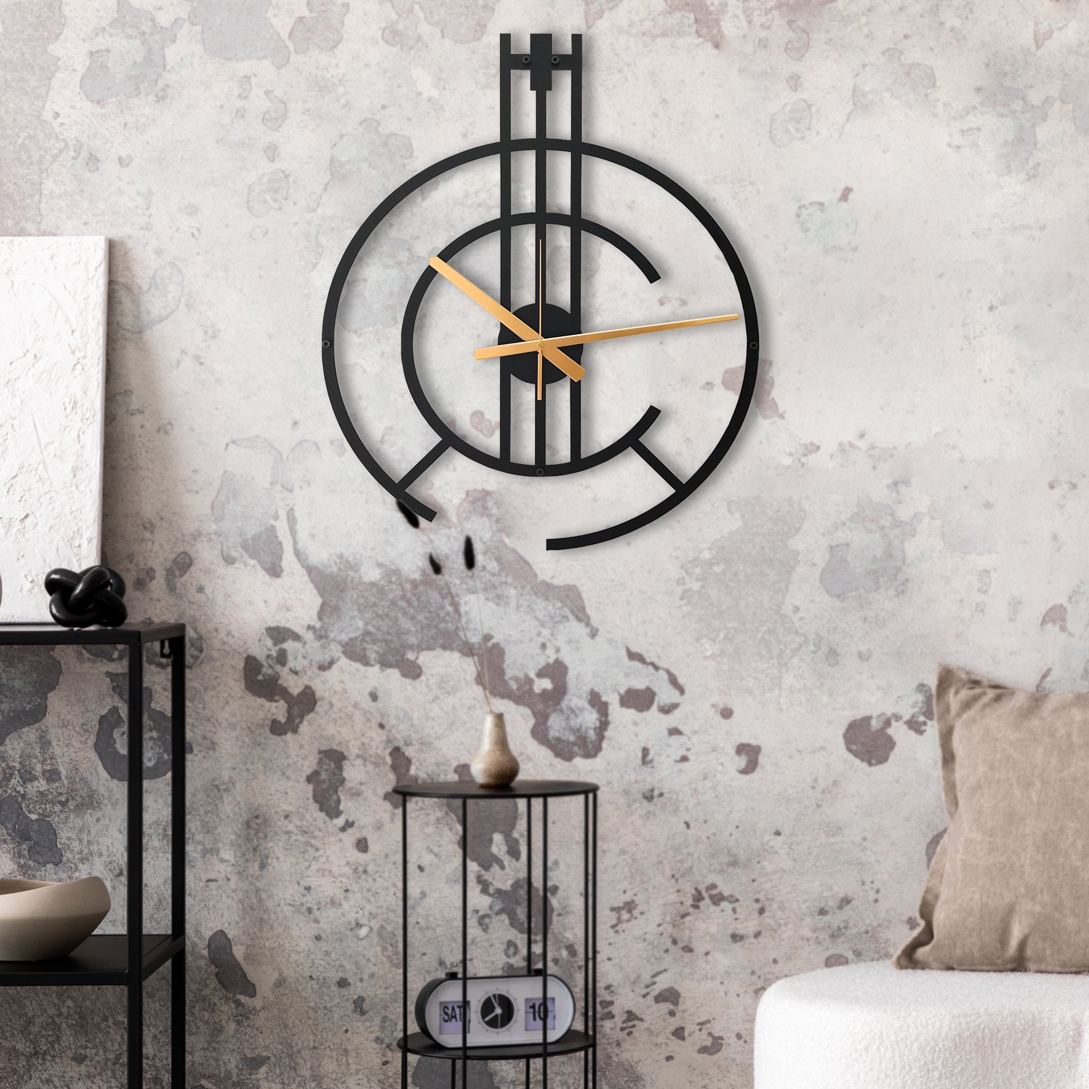 Modern Black C Wall Clock