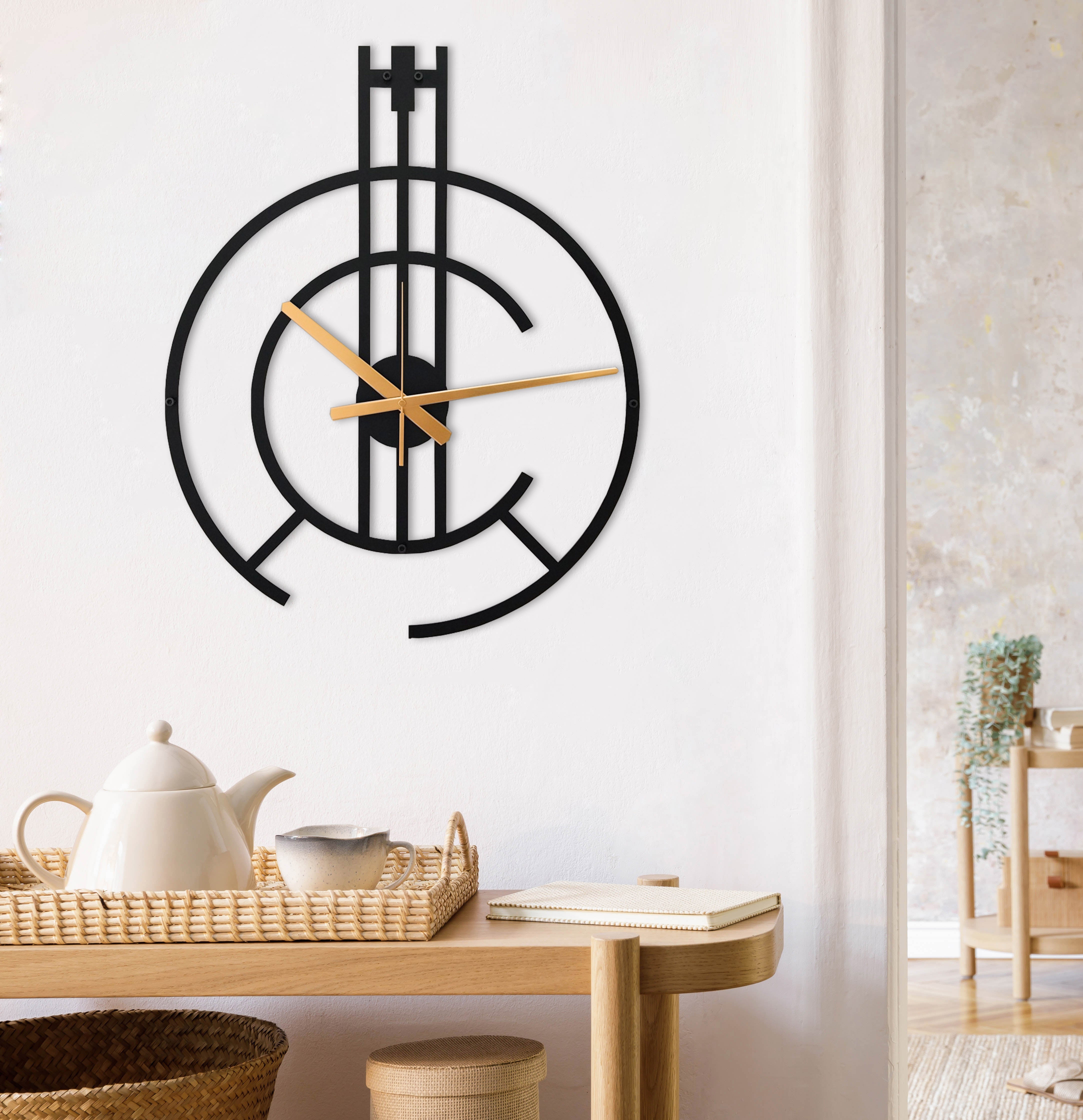 Modern Black C Wall Clock
