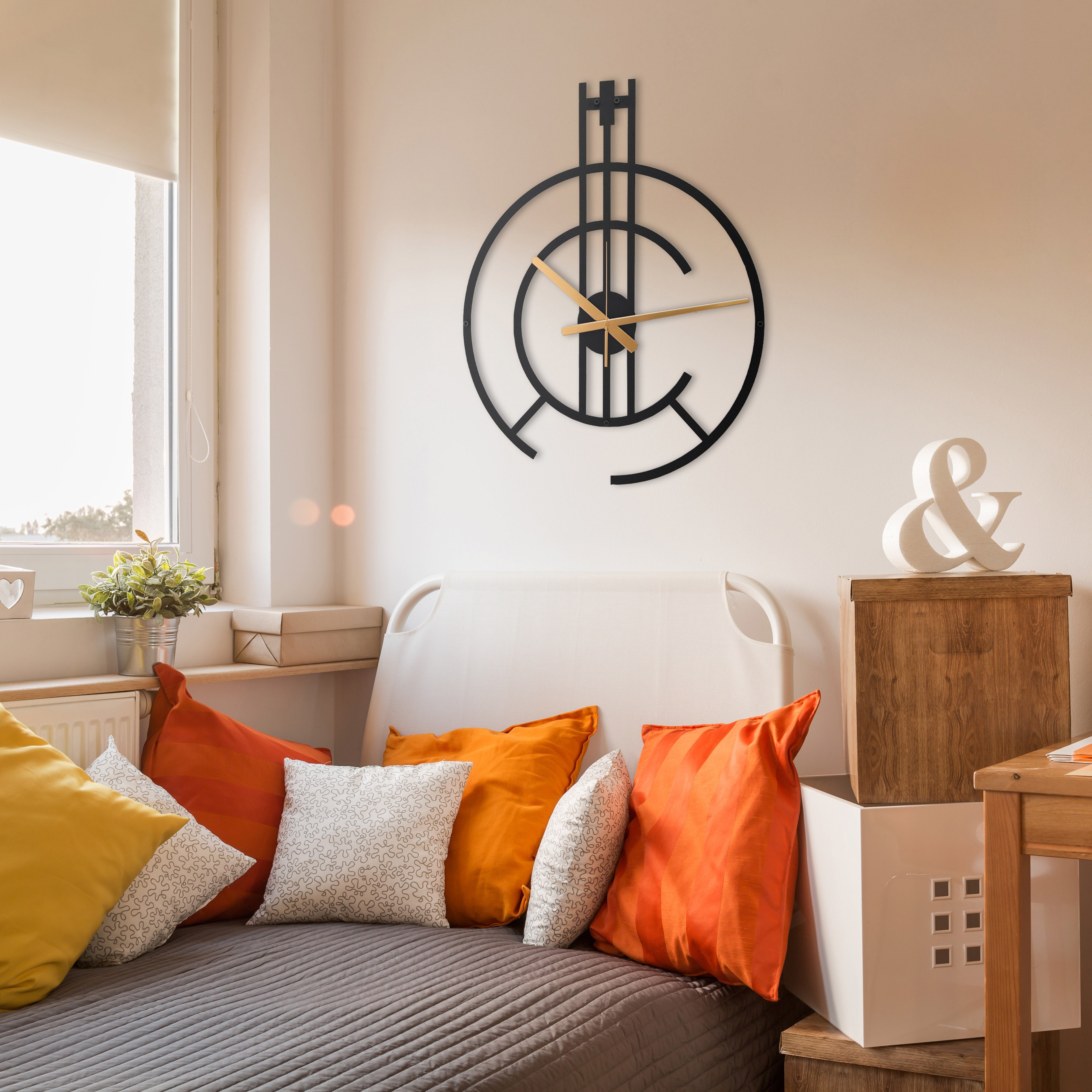 Modern Black C Wall Clock