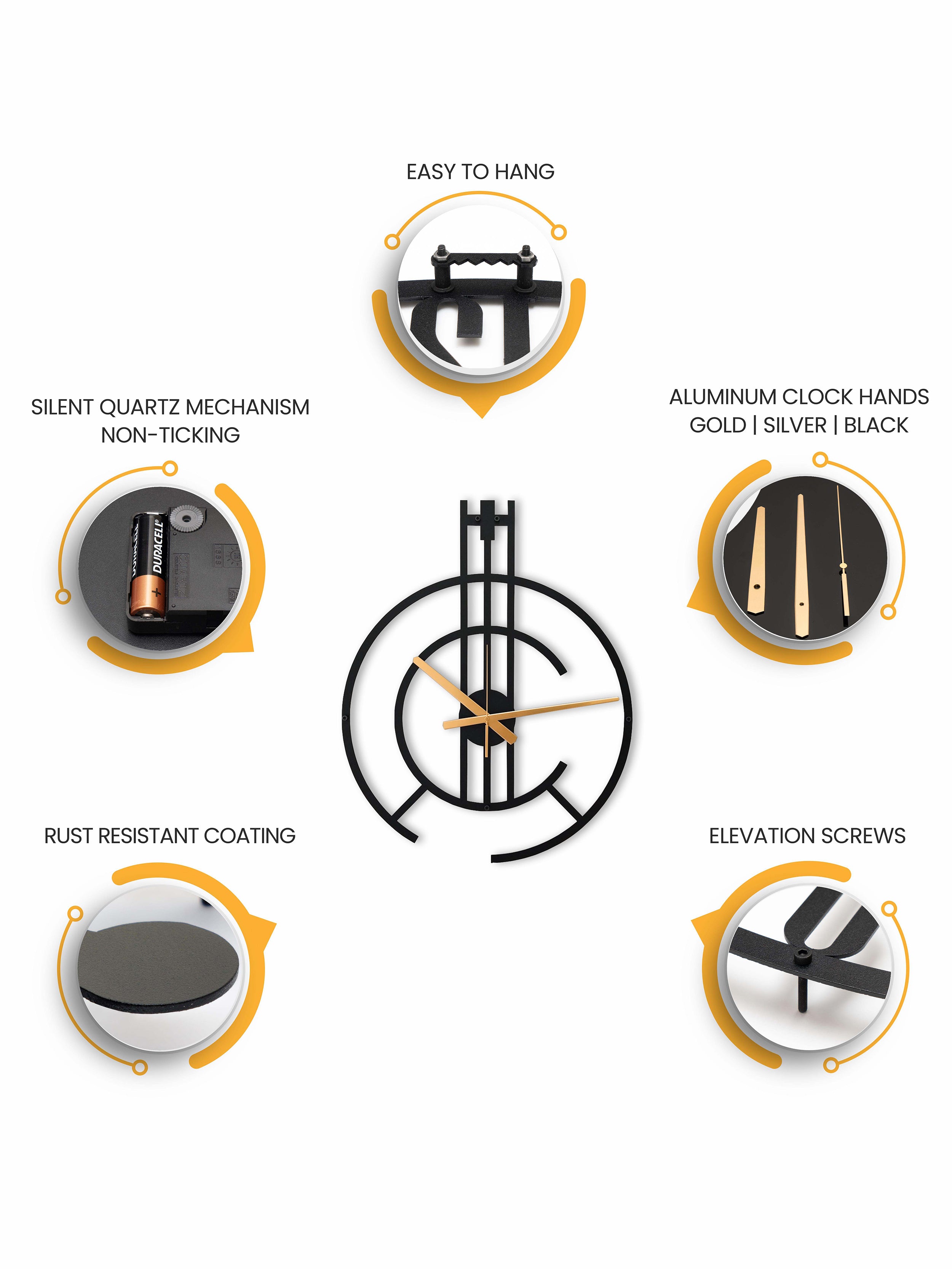 Modern Black C Wall Clock