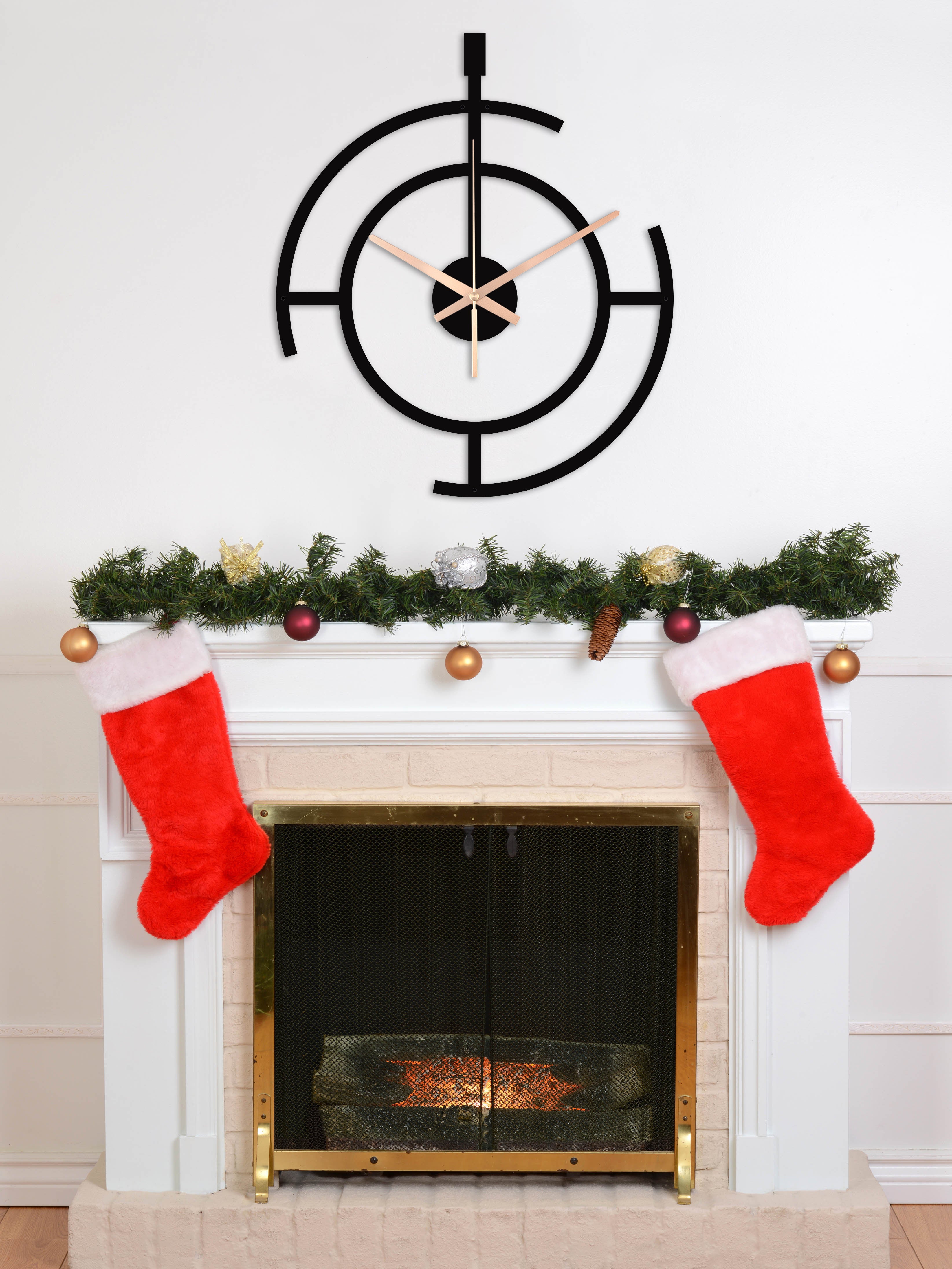Oversize Modern Black Wall Clock O