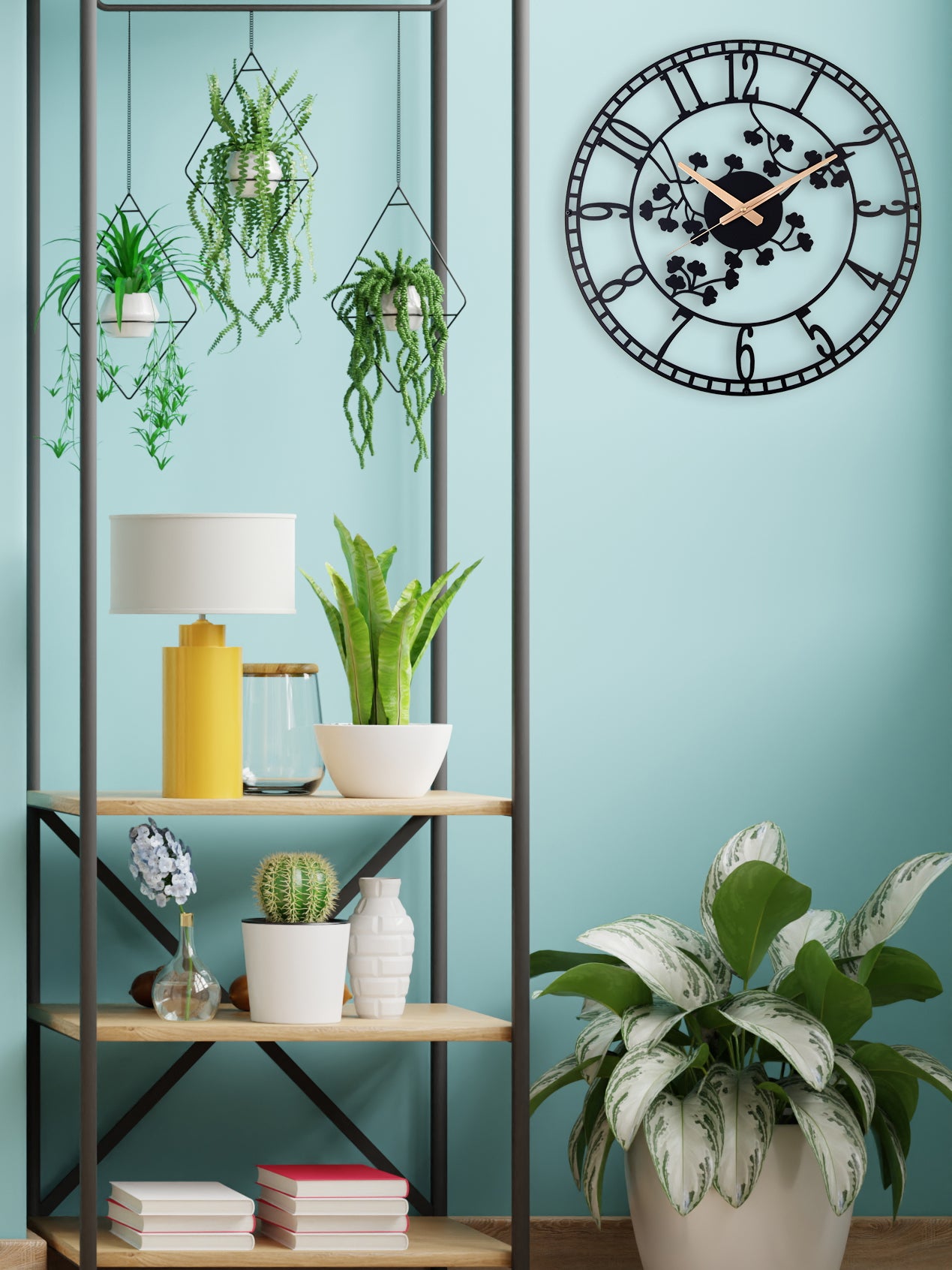 Flowers Wall Clock