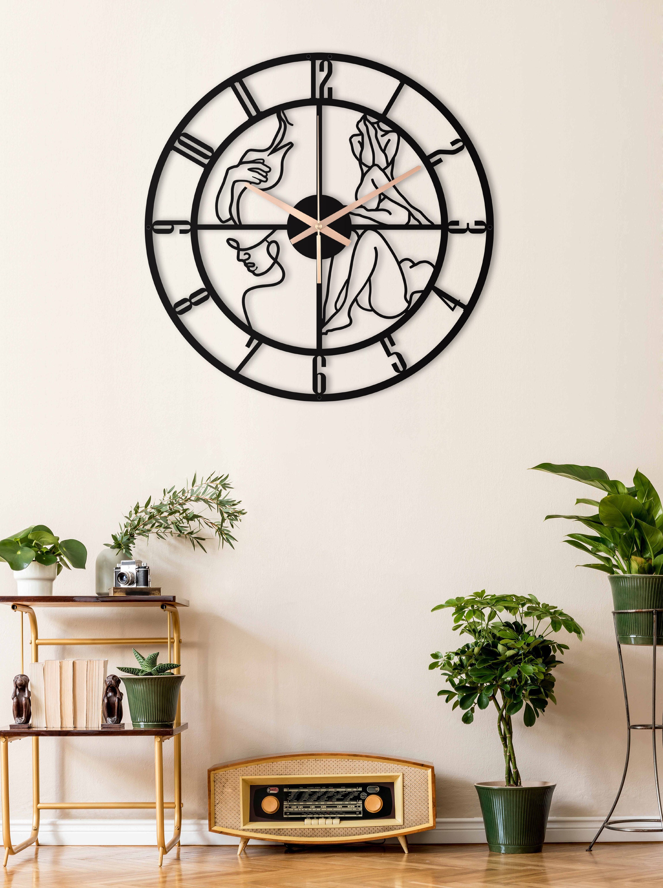 Woman Wall Clock With Numbers