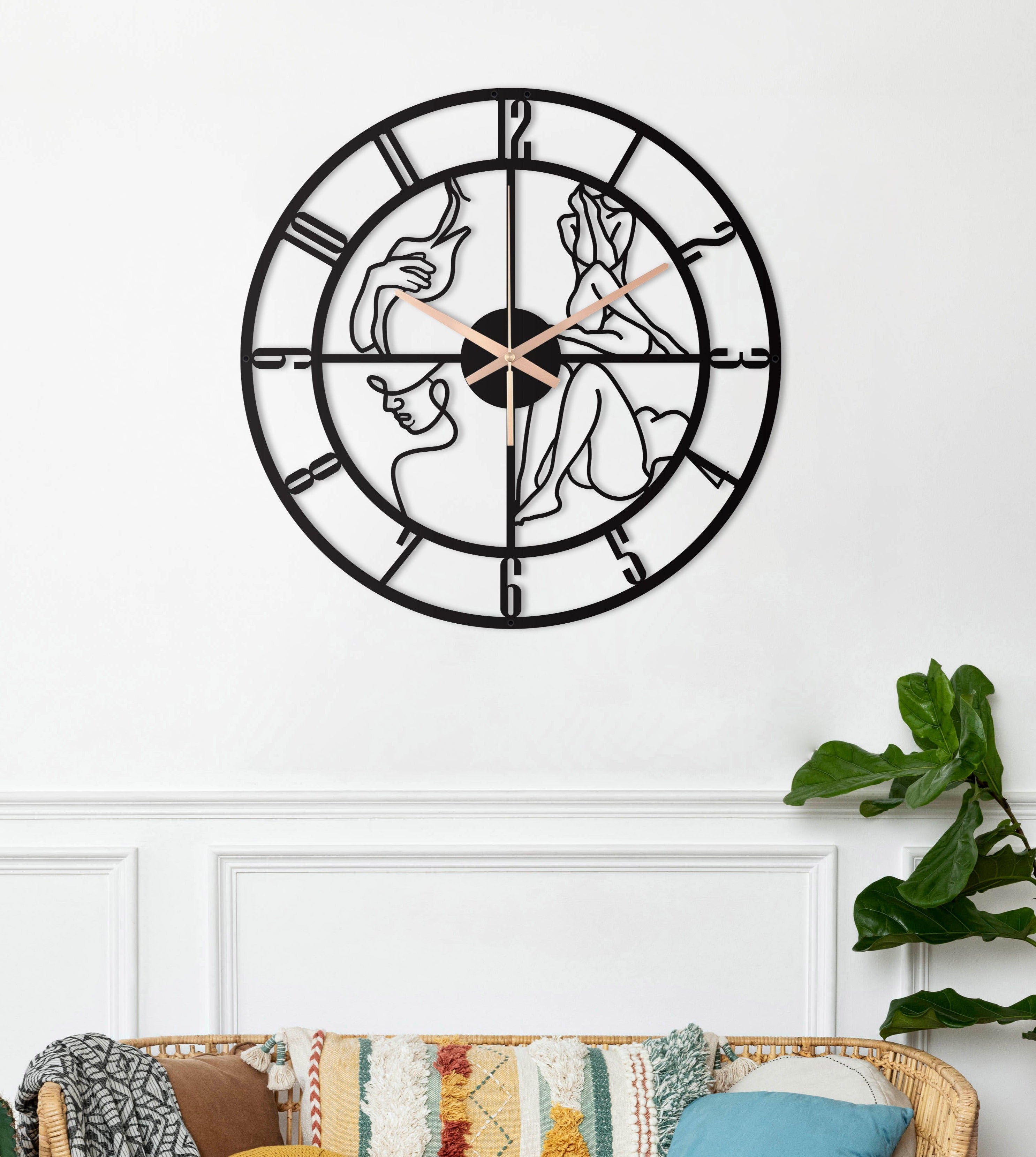 Woman Wall Clock With Numbers