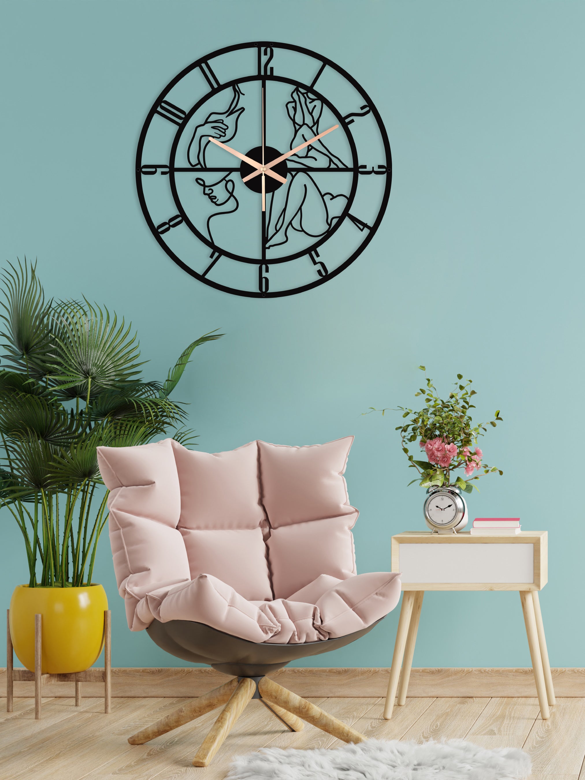 Woman Wall Clock With Numbers