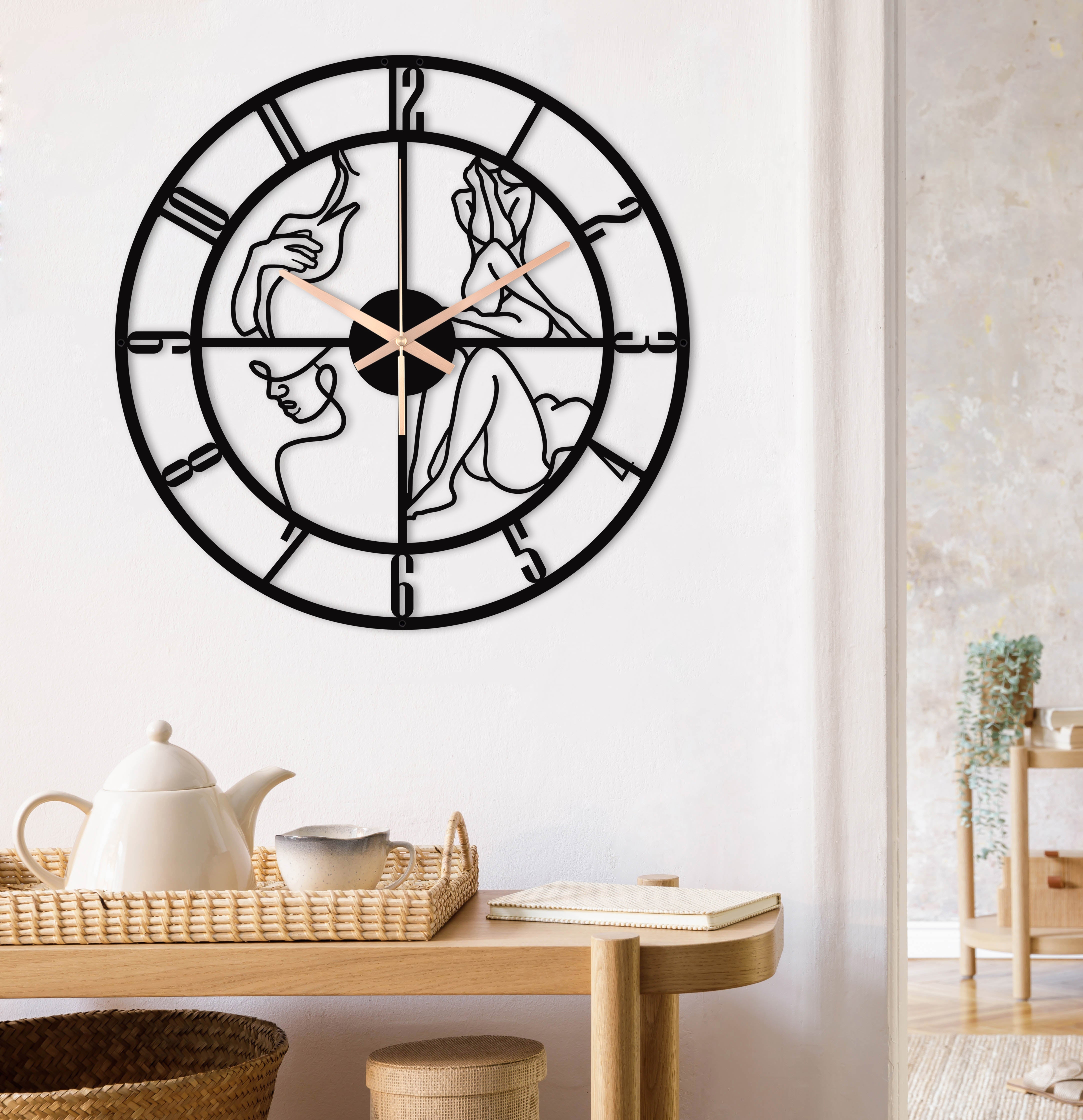 Woman Wall Clock With Numbers