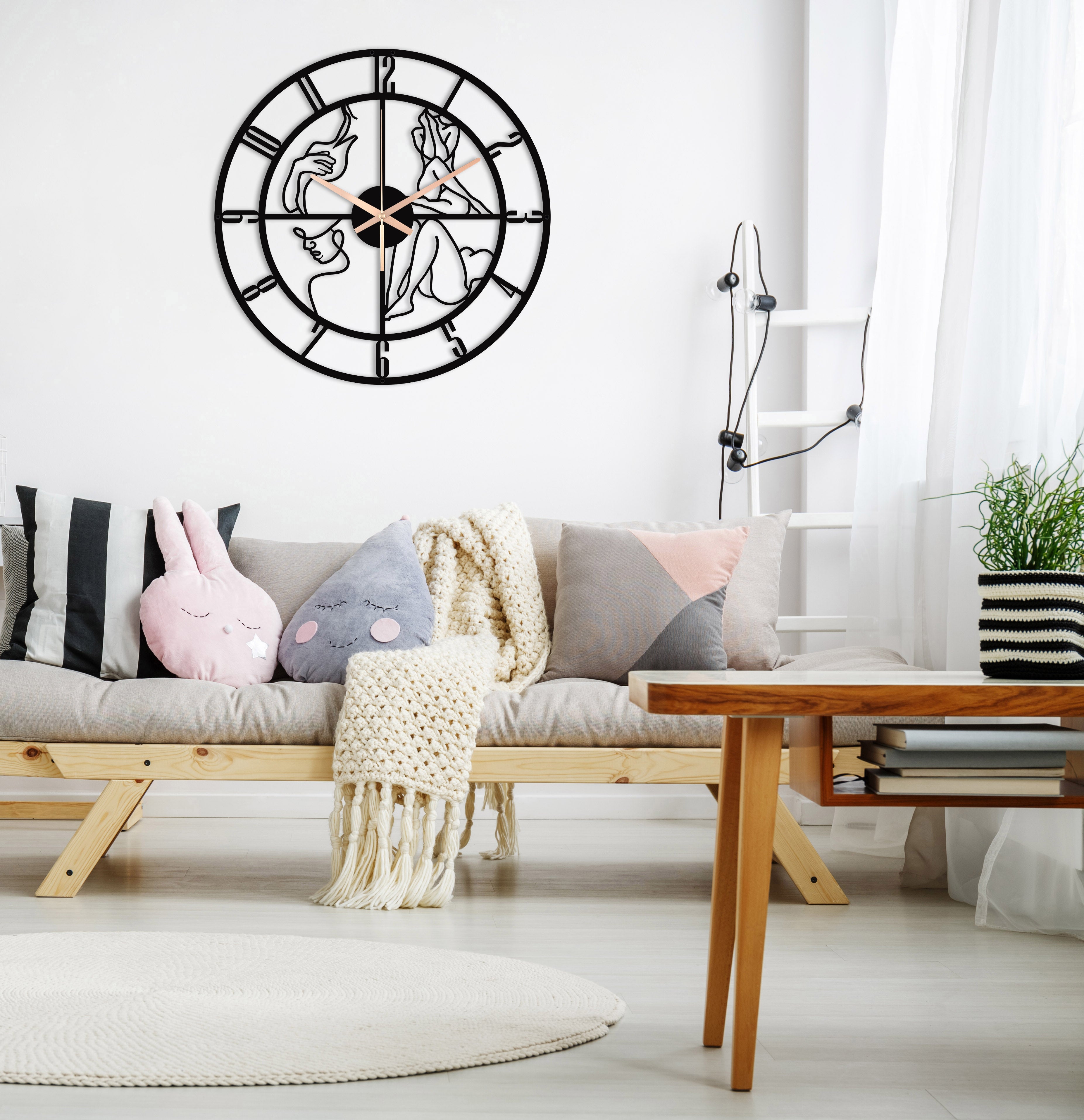 Woman Wall Clock With Numbers