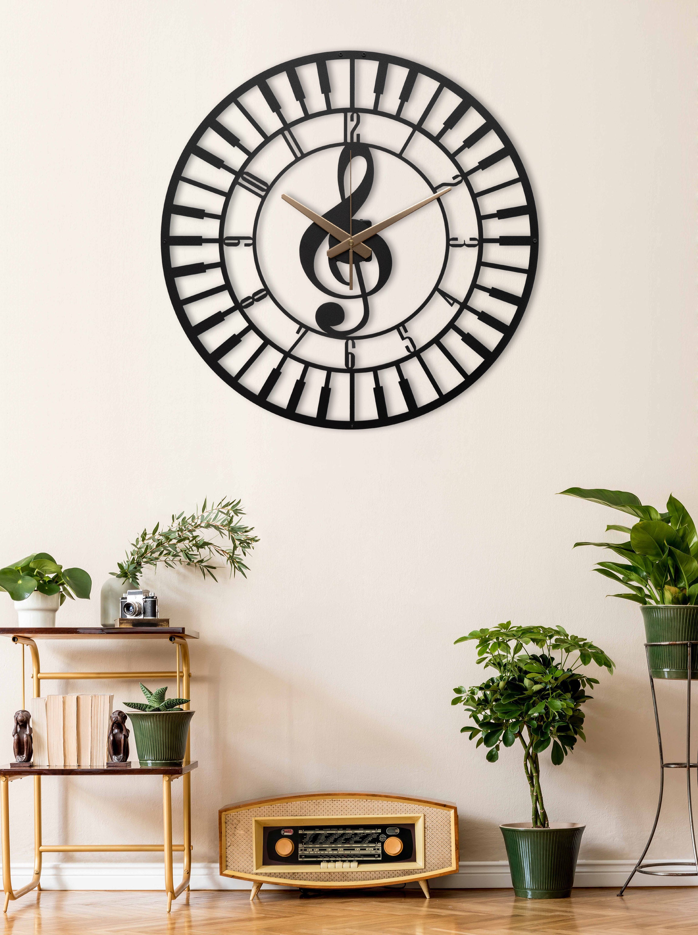 Music Wall Clock with Numbers