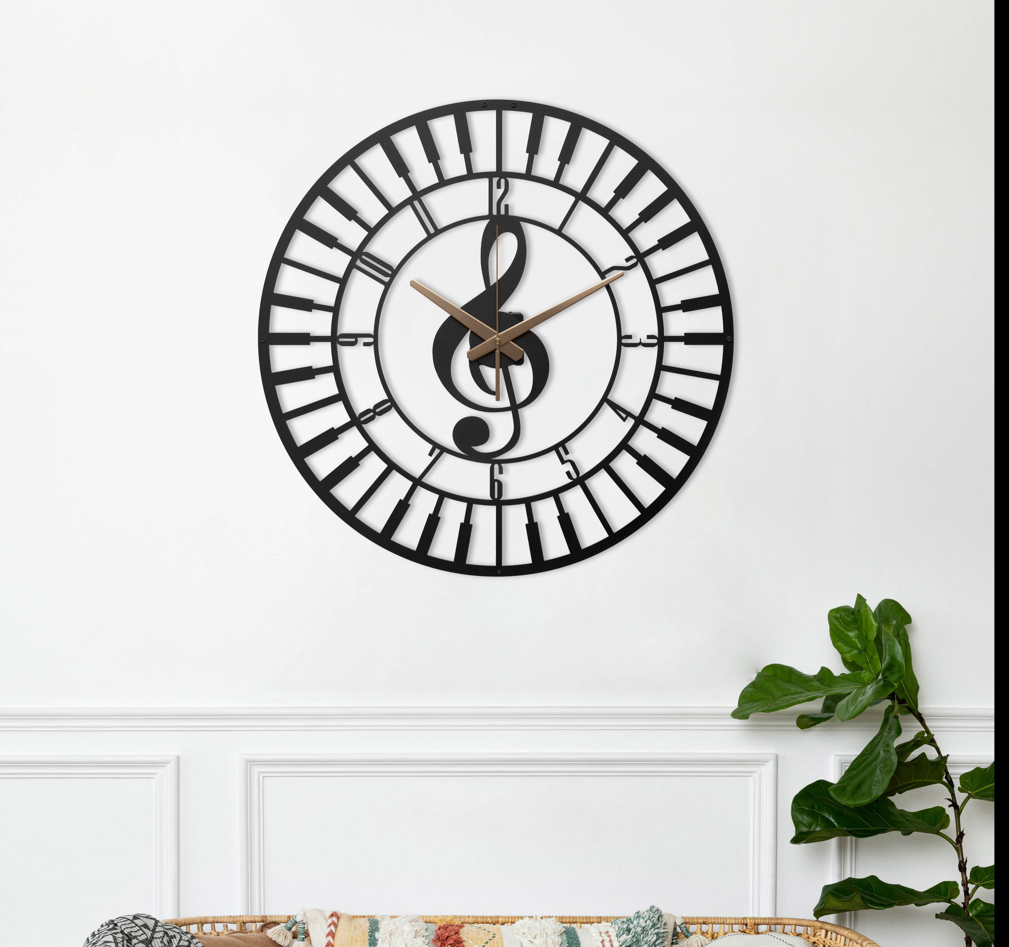 Music Wall Clock with Numbers