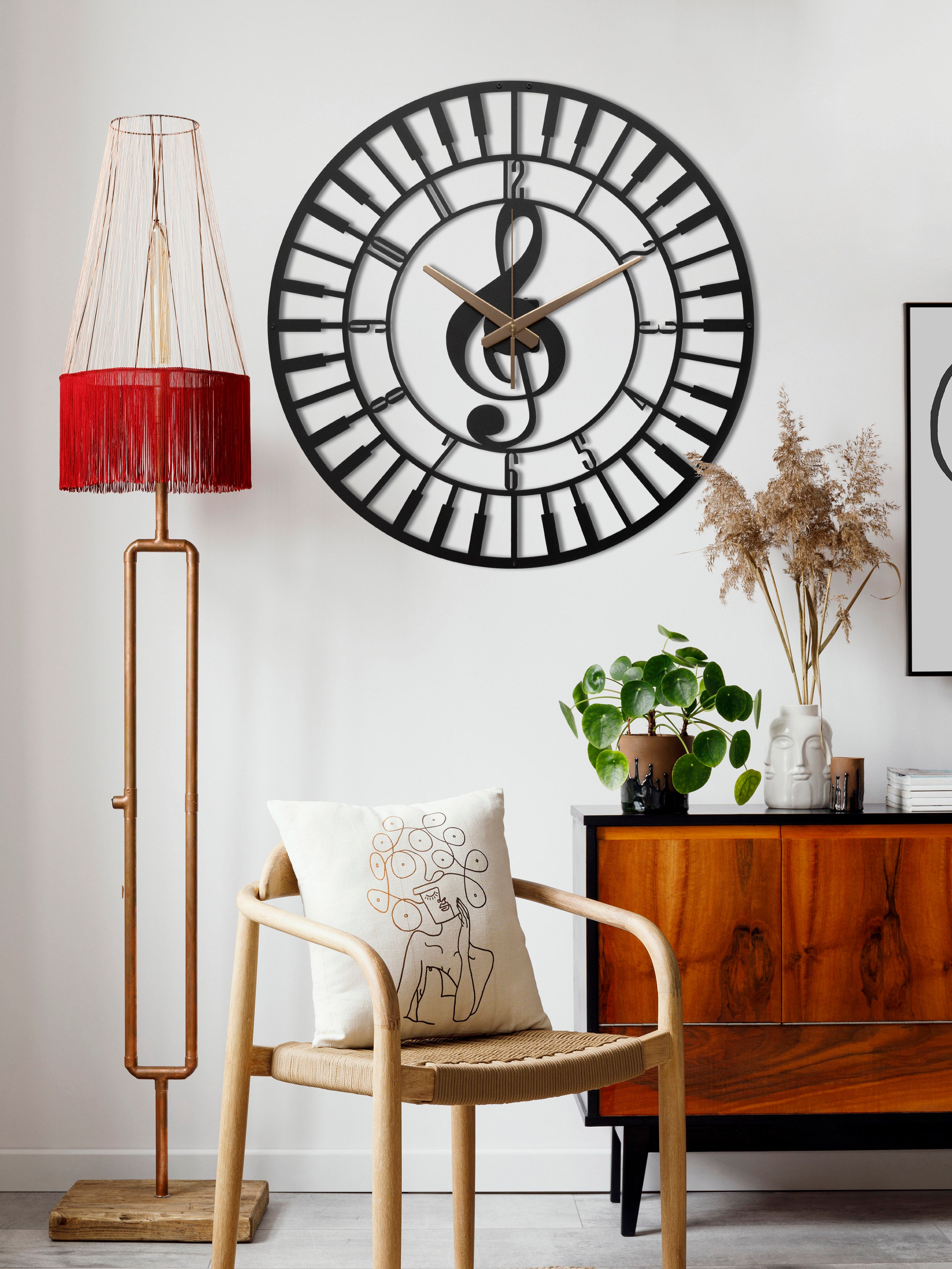 Music Wall Clock with Numbers