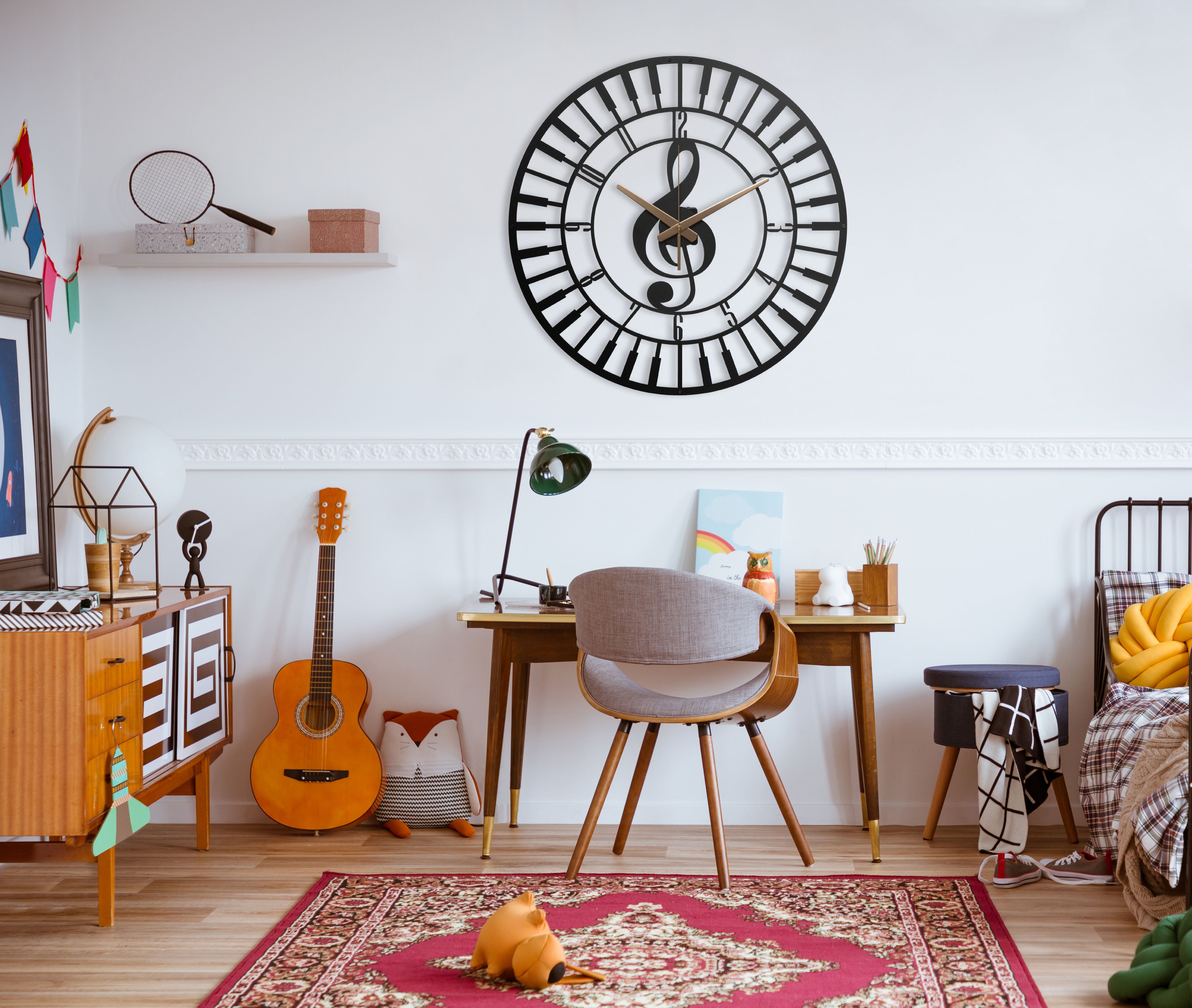 Music Wall Clock with Numbers