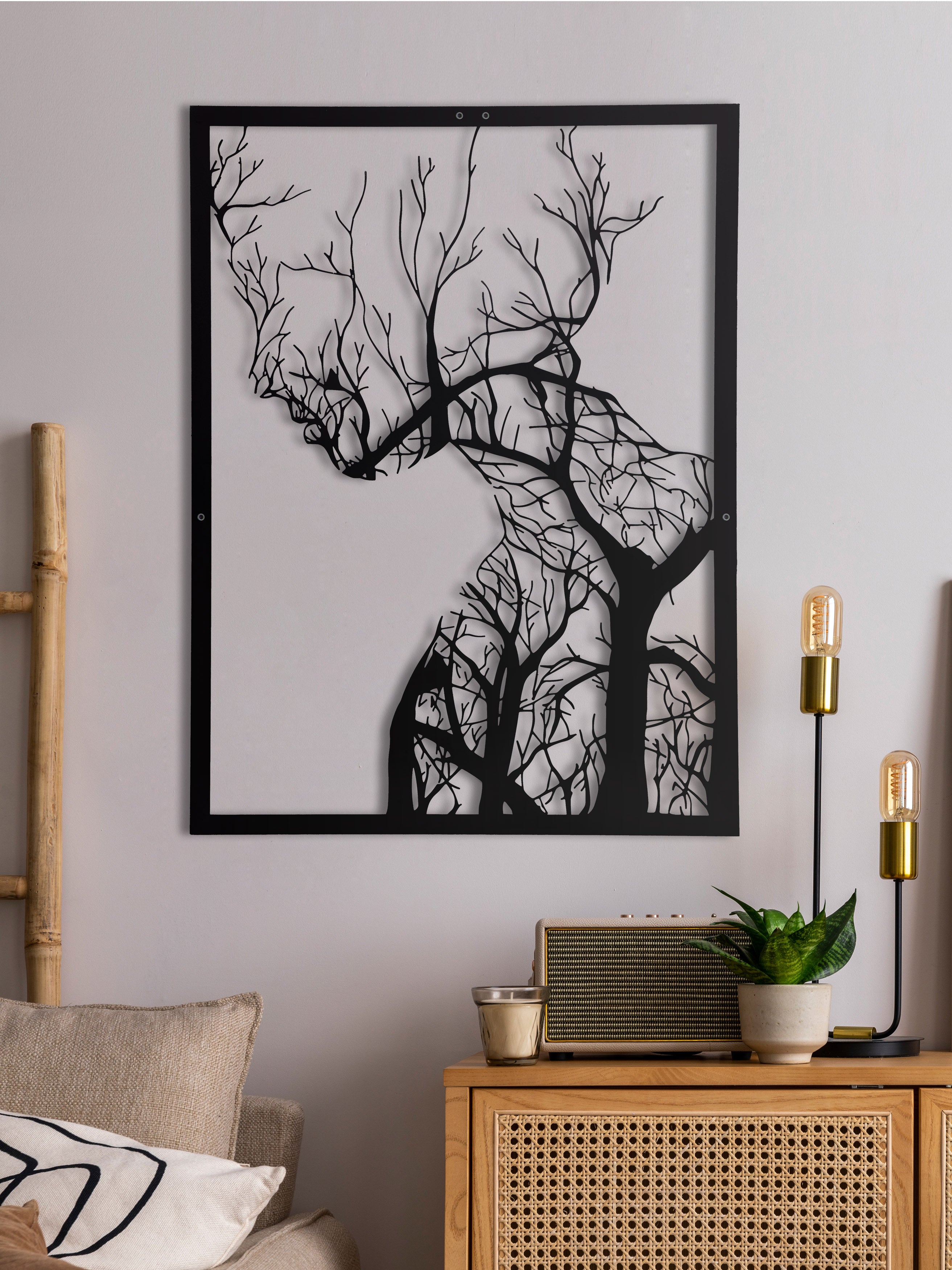 Tree Woman Metal Wall Decor/Living Room Wall Decor Anniversary Gift New Home Gift Wedding Gift