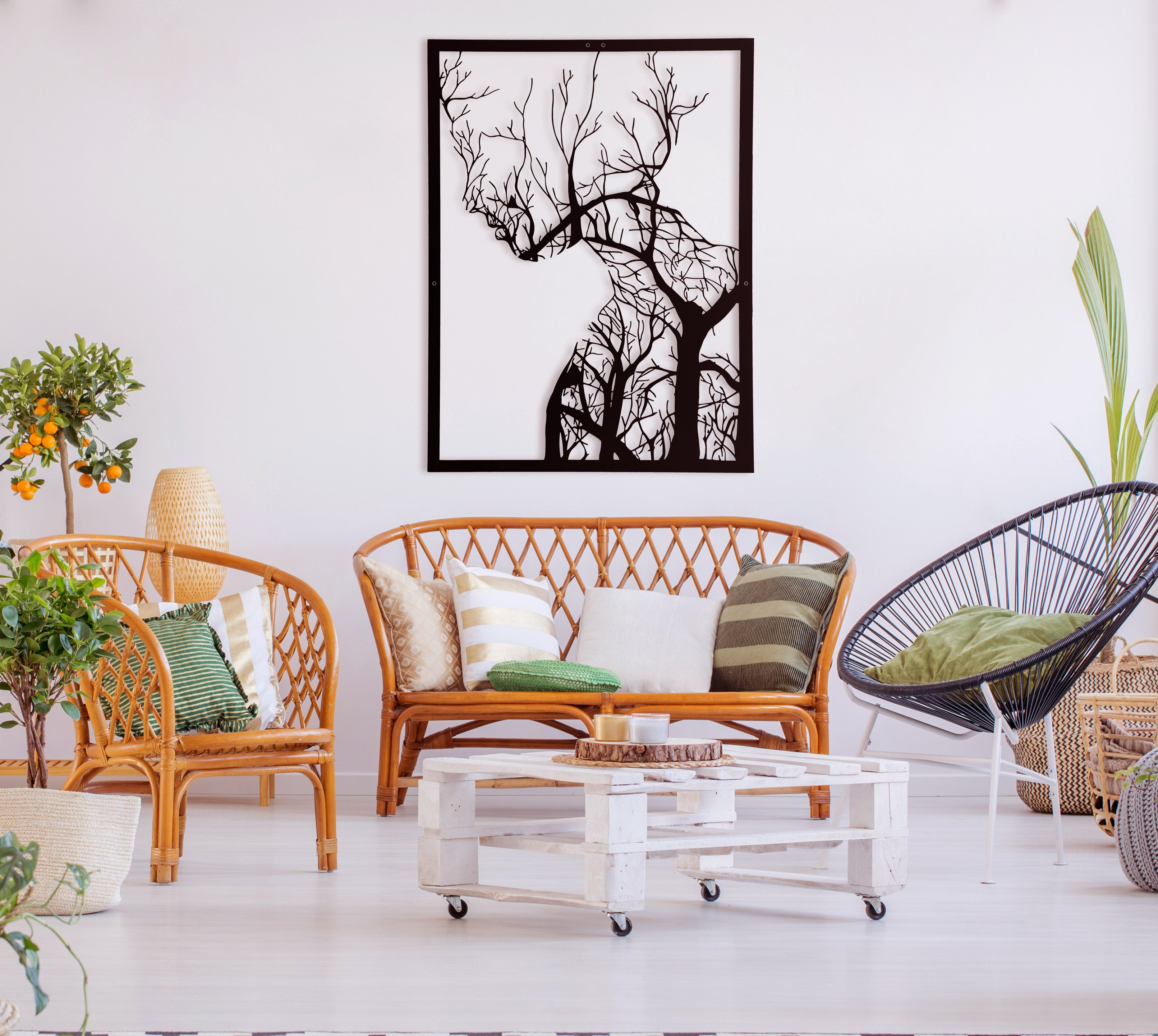 Tree Woman Metal Wall Decor/Living Room Wall Decor Anniversary Gift New Home Gift Wedding Gift
