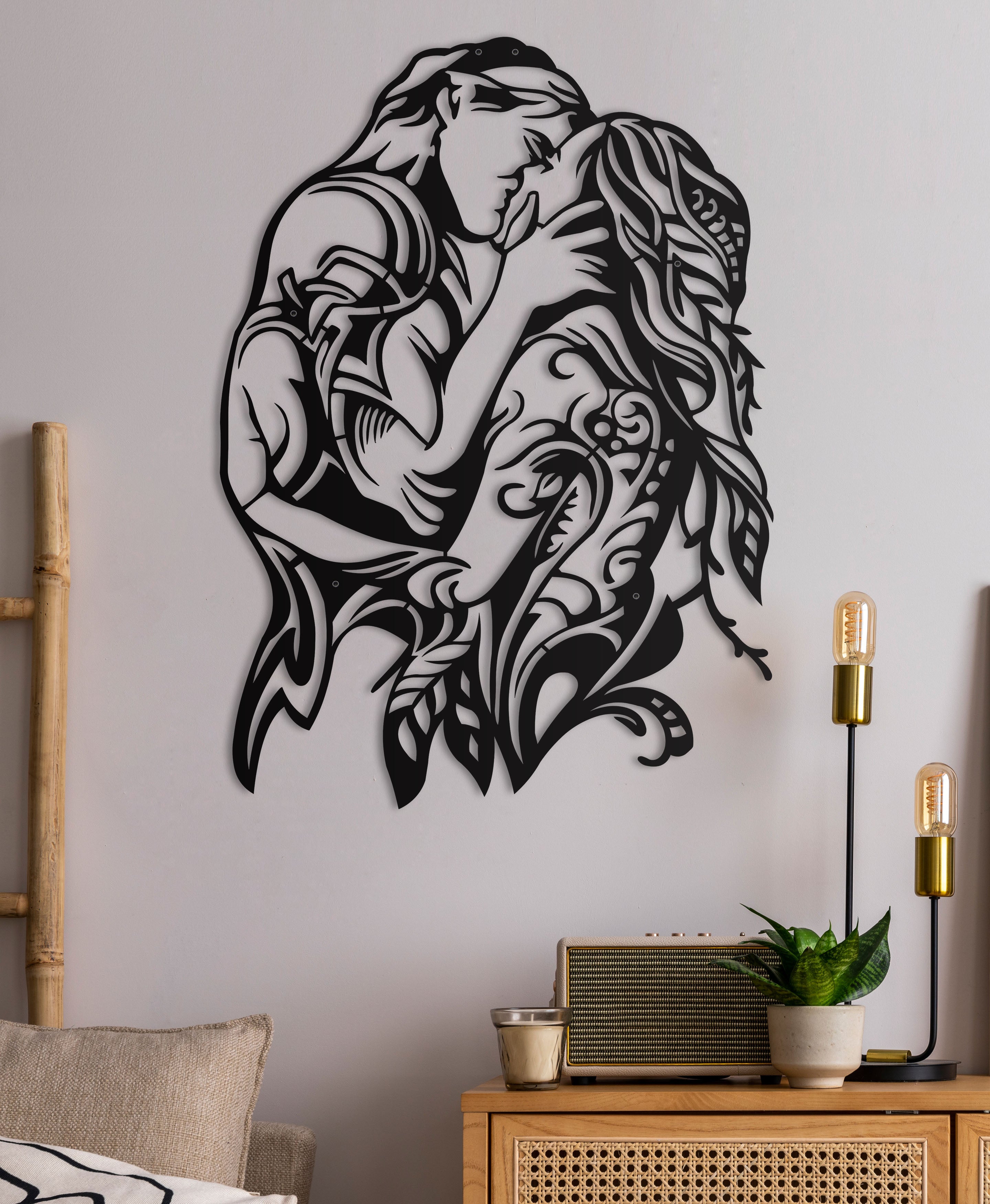 Kiss Chic Wall Decor,Modern Love Metal Wall Art,Sexy Bedroom Wall Decor, New Home Gift Idea Living Room Wall Art Decor Housewarming Gift Art