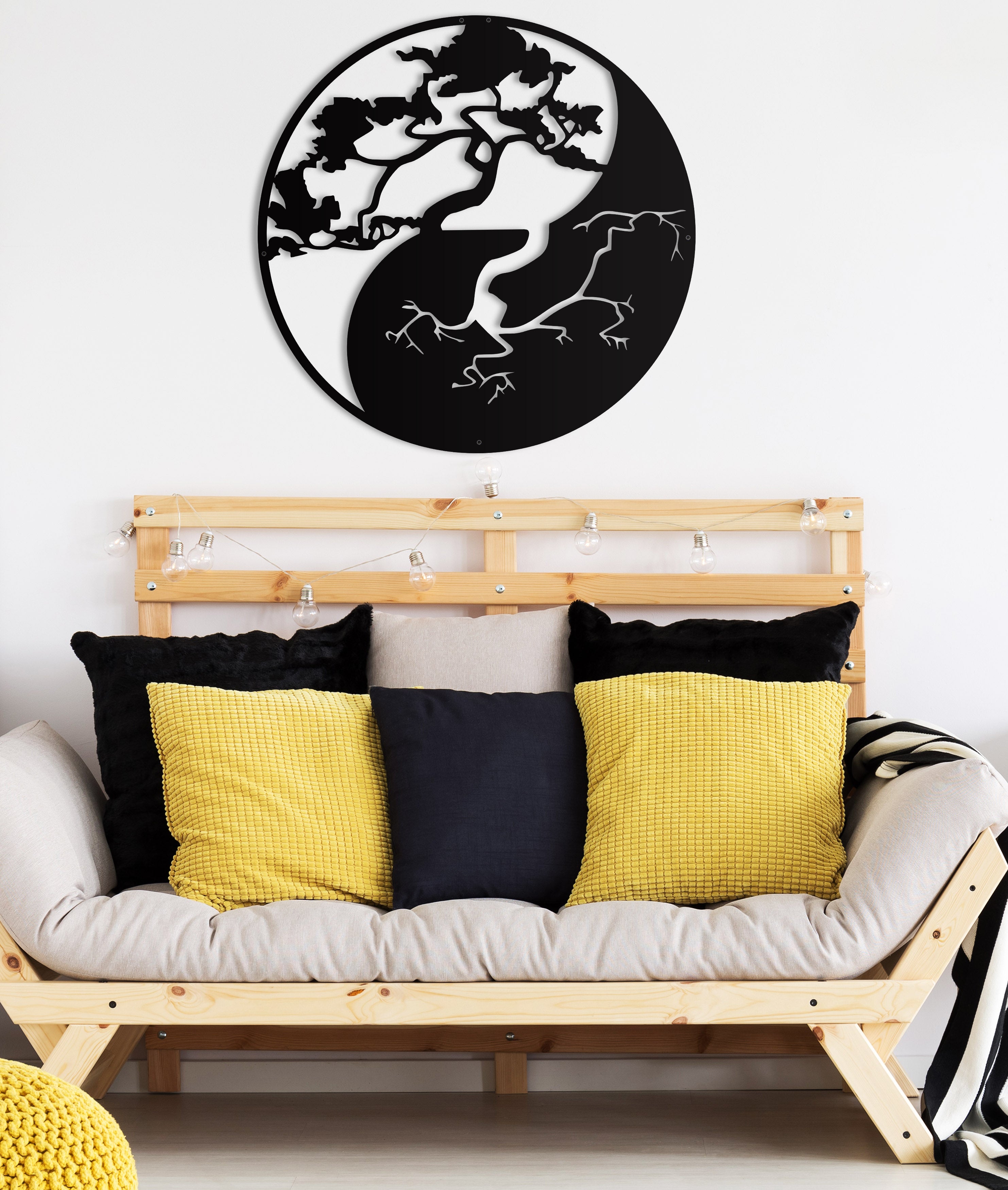 Unique Bonsai Tree Wall Decor/Aesthetic Modern Metal Wall Art/ Gift For Her New Home Gift House Black Living Room Wall Decor