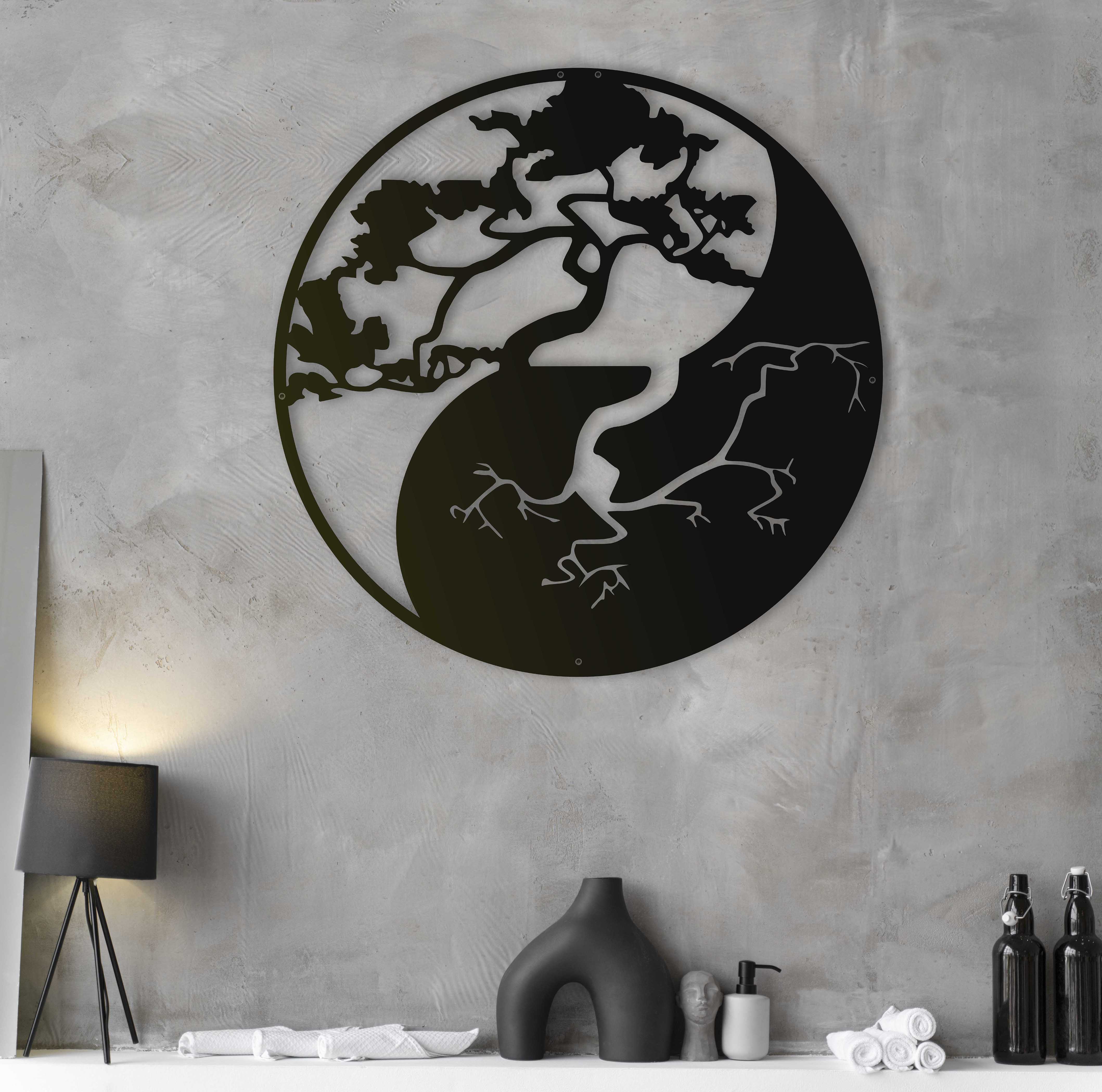 Unique Bonsai Tree Wall Decor/Aesthetic Modern Metal Wall Art/ Gift For Her New Home Gift House Black Living Room Wall Decor