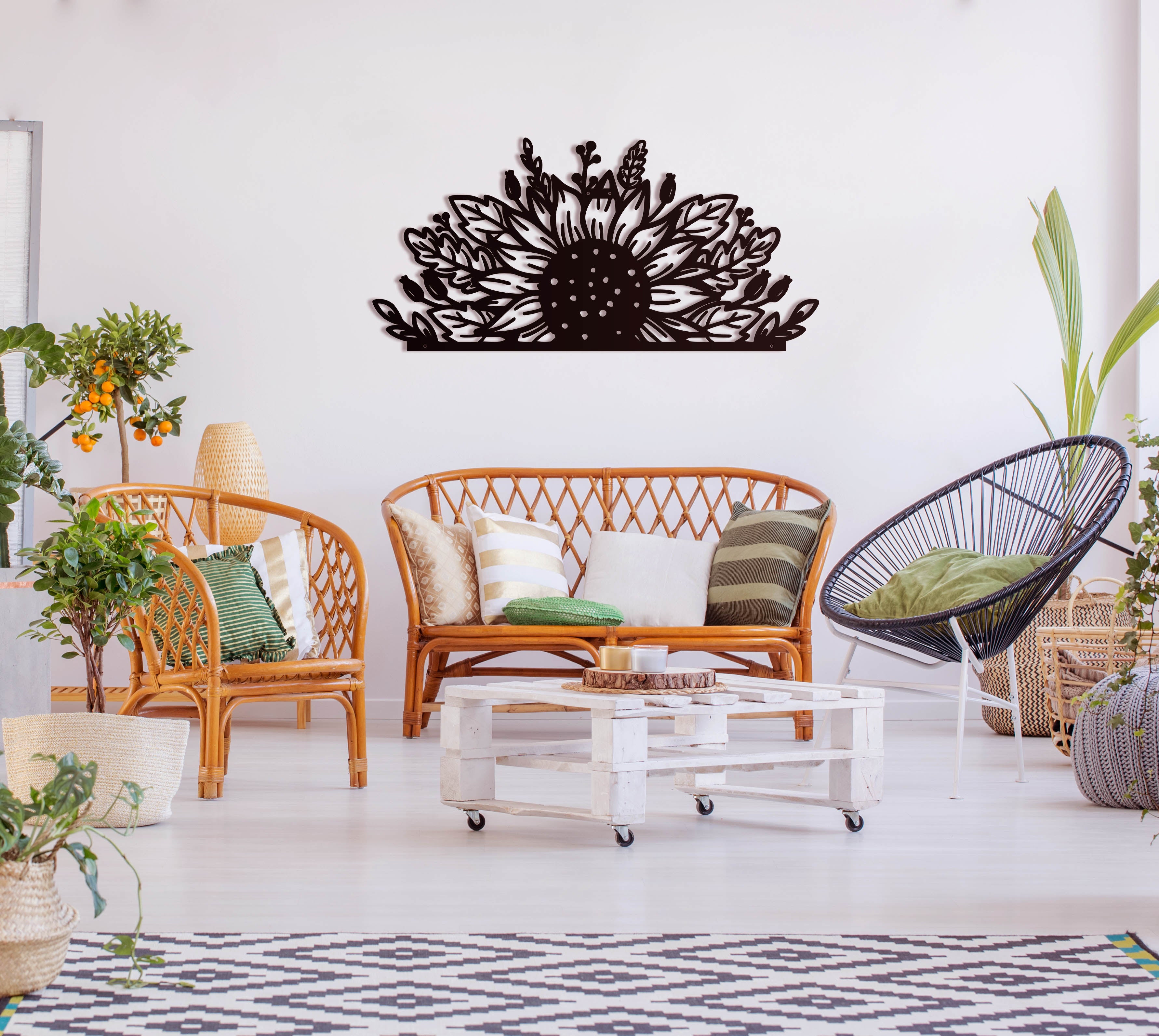 Sunflower Oversize Wall Decor/Living Room Wall Decor Anniversary Gift New Home Gift Wedding Gift