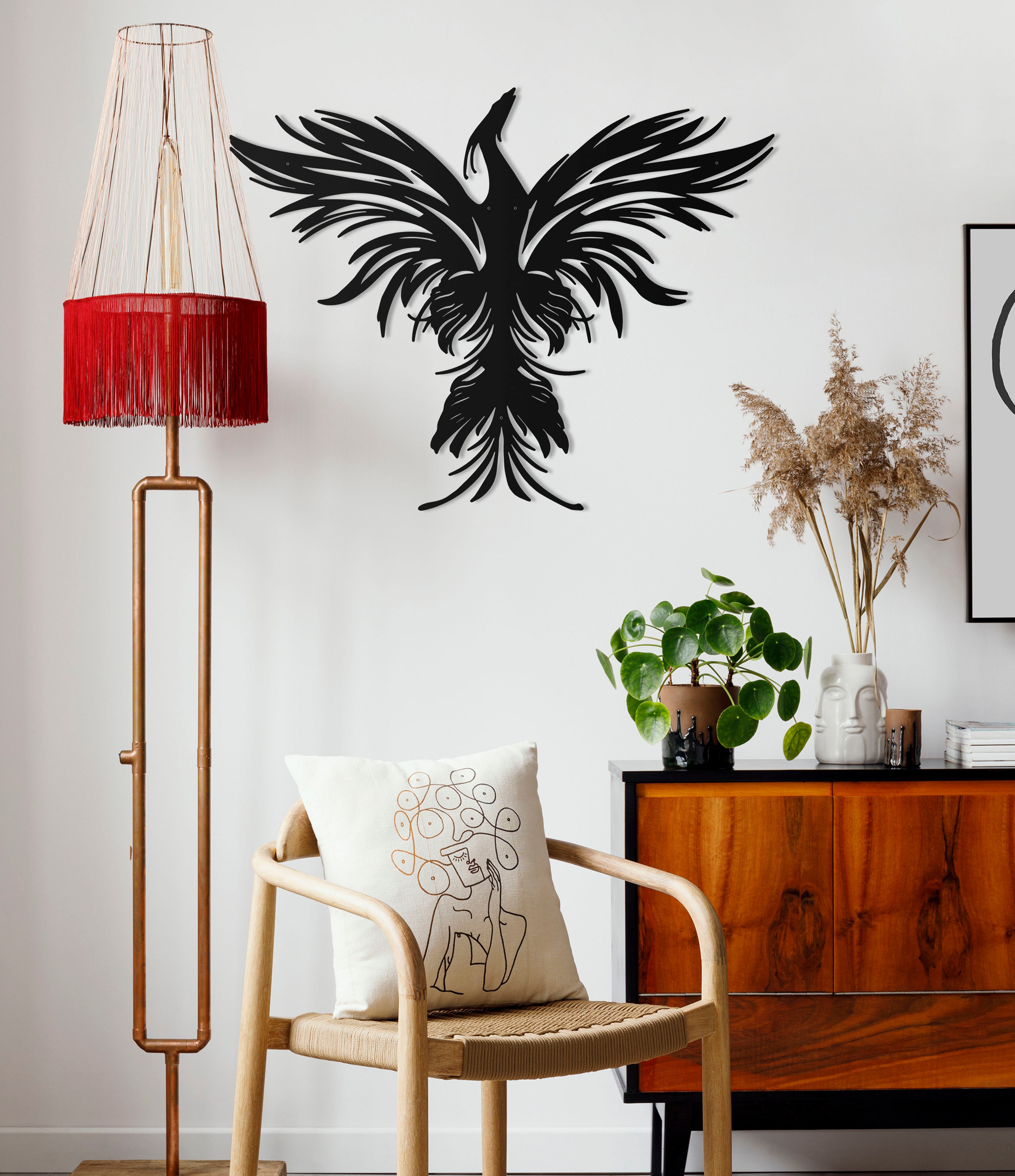 Phoenix Oversize Wall Decor/Living Room Wall Decor Anniversary Gift New Home Gift Wedding Gift