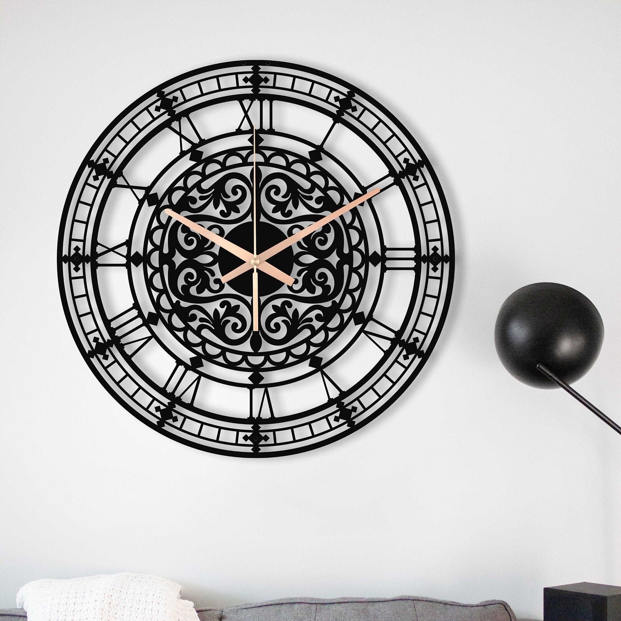 Metal Wall Clock, Mid Century Modern Wall Clock, Large Wall Clock, Home Decor Gifts, Unique Wall Clock, Silent Wall Clock, Clocks For Wall