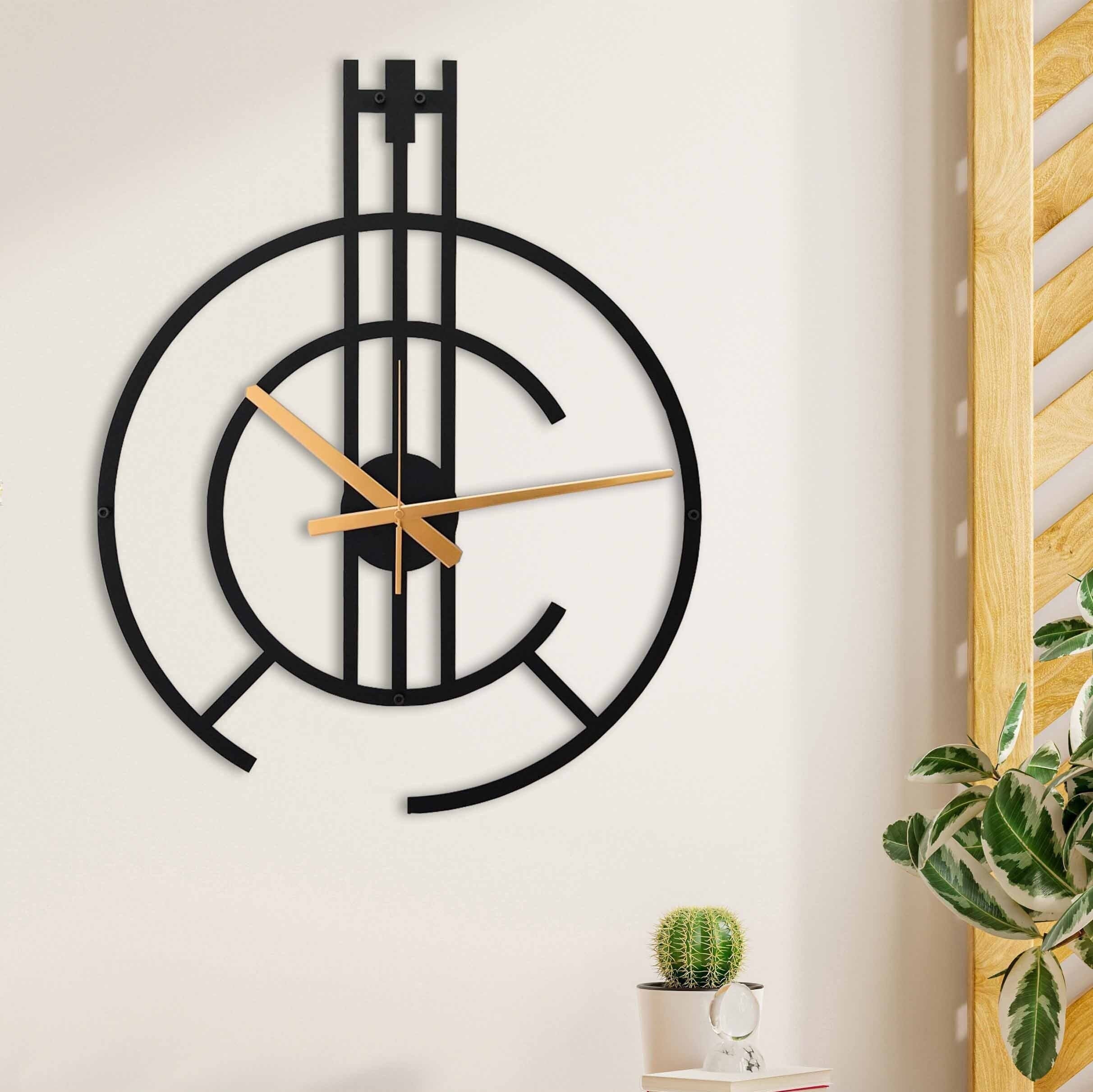 Minimalist Clock, Modern Wall Clock, Black Wall Clock, Unique Wall Clock, Silent Minimal Wall Clock, Metal Wall Clock, Clocks For Wall