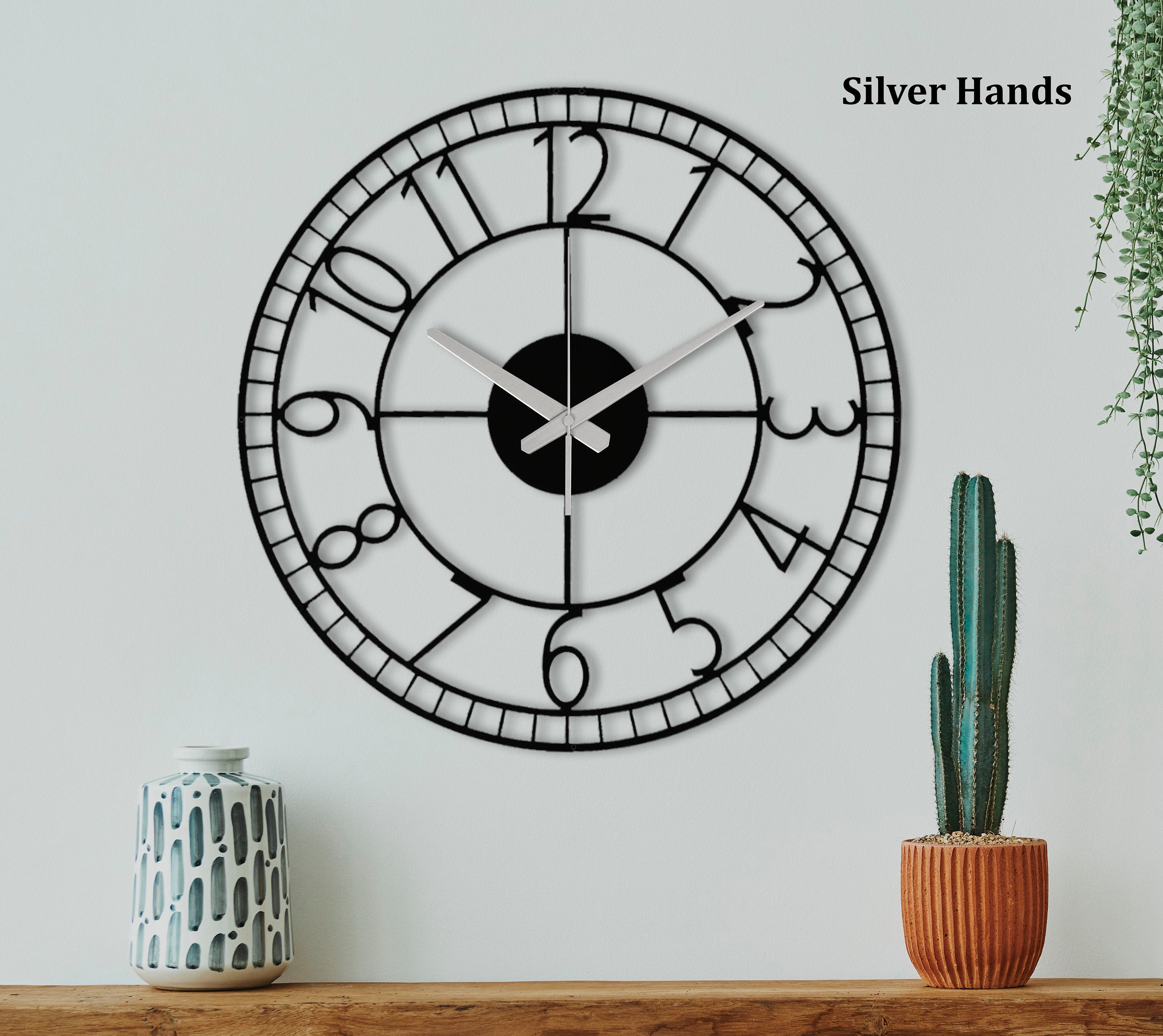 35 inch Metal Wall Clock, Extra Large Clock, Modern Wall Clock, Small Wall Clock, Outdoor Wall Clock, Unique Wall Clock, Contemporary Clock