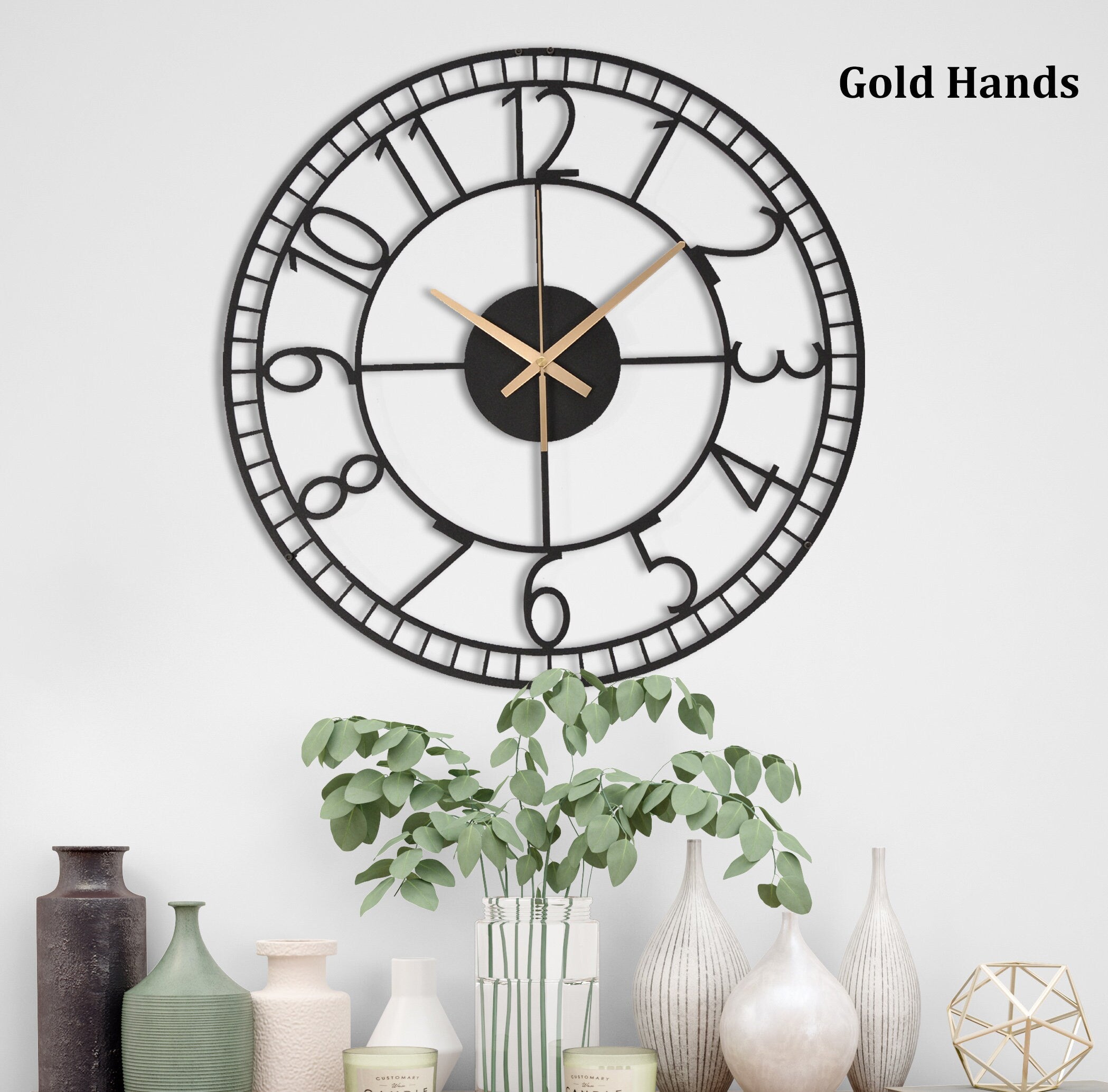 35 inch Metal Wall Clock, Extra Large Clock, Modern Wall Clock, Small Wall Clock, Outdoor Wall Clock, Unique Wall Clock, Contemporary Clock