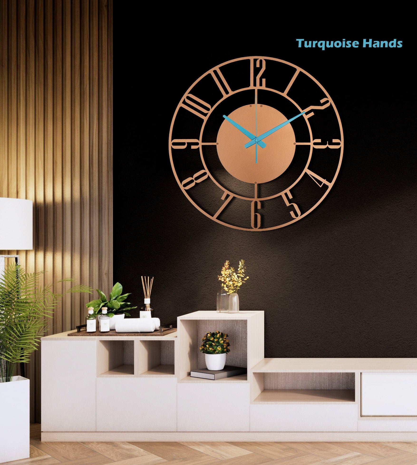 Copper Wall Clock, Copper Extra Large Clock, Unique Wall Clock, Oversized Wall Clock, Small Wall Clock, Modern Wall Hanging, Clocks For Wall