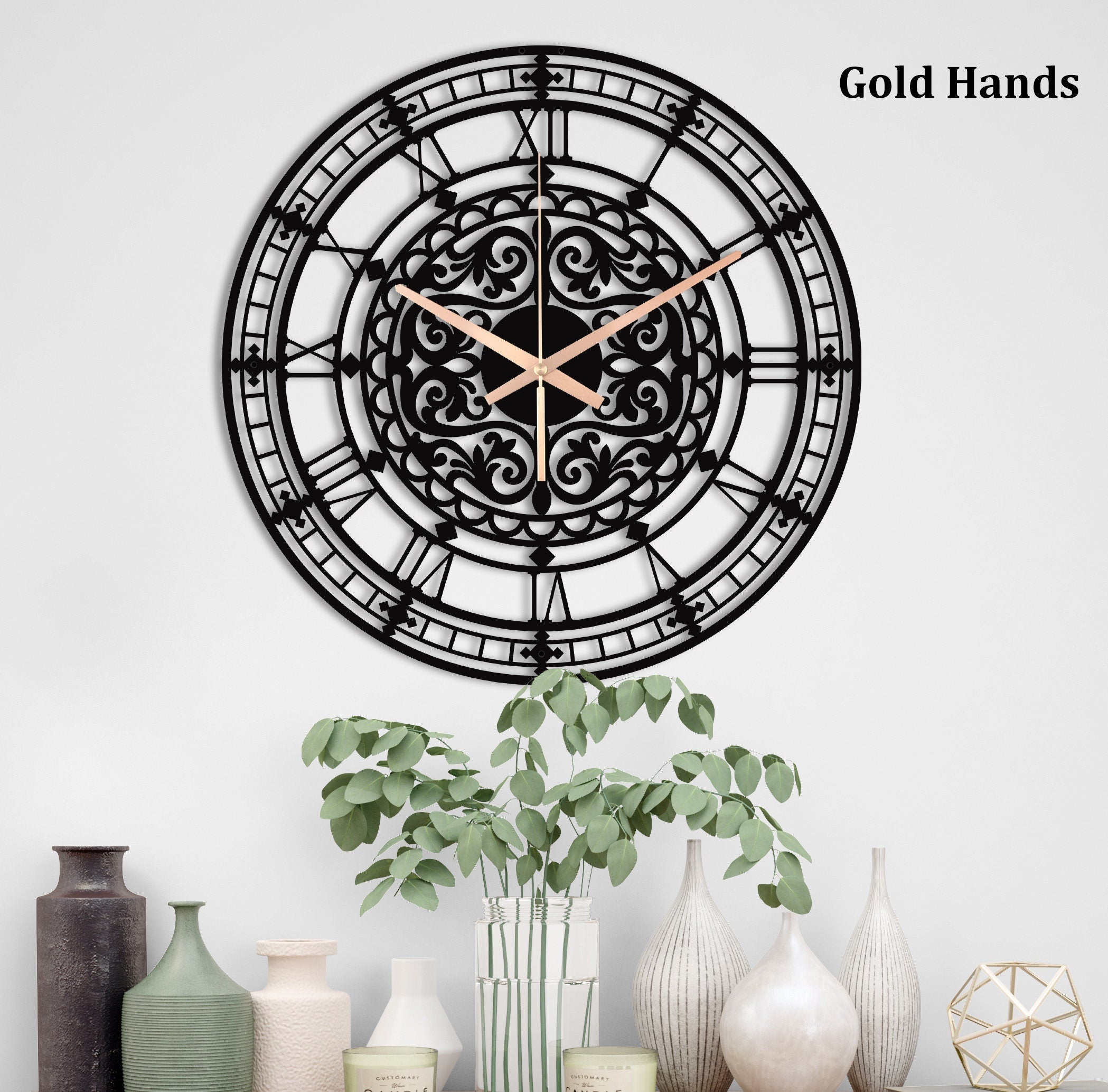 Metal Wall Clock, Mid Century Modern Wall Clock, Large Wall Clock, Home Decor Gifts, Unique Wall Clock, Silent Wall Clock, Clocks For Wall