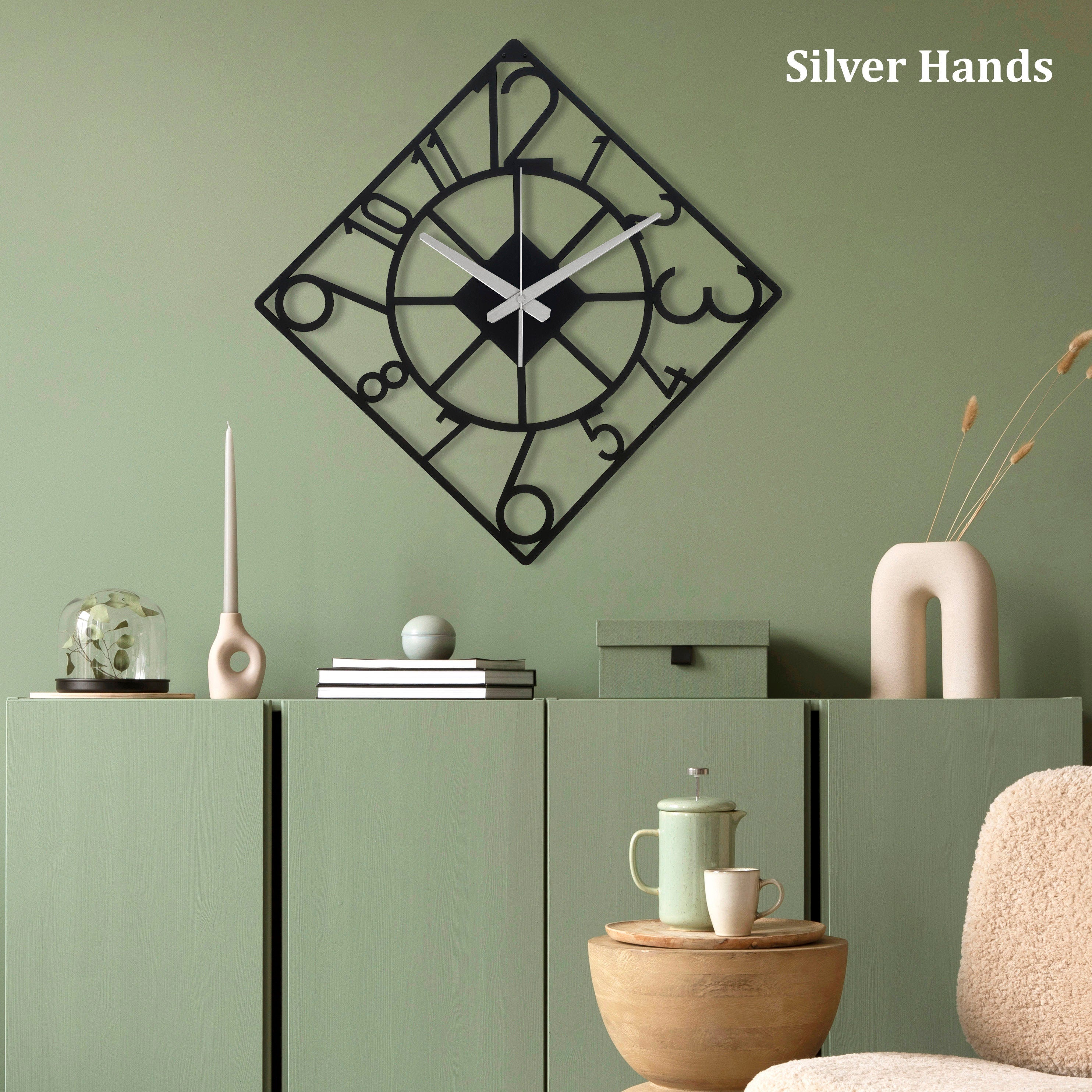 Square Wall Clock, Modern Wall Clock, Home Decor And Gifts, Unique Wall Clock, Metal Wall Clock, Outdoor Clock With Numbers, Laser Cut Clock