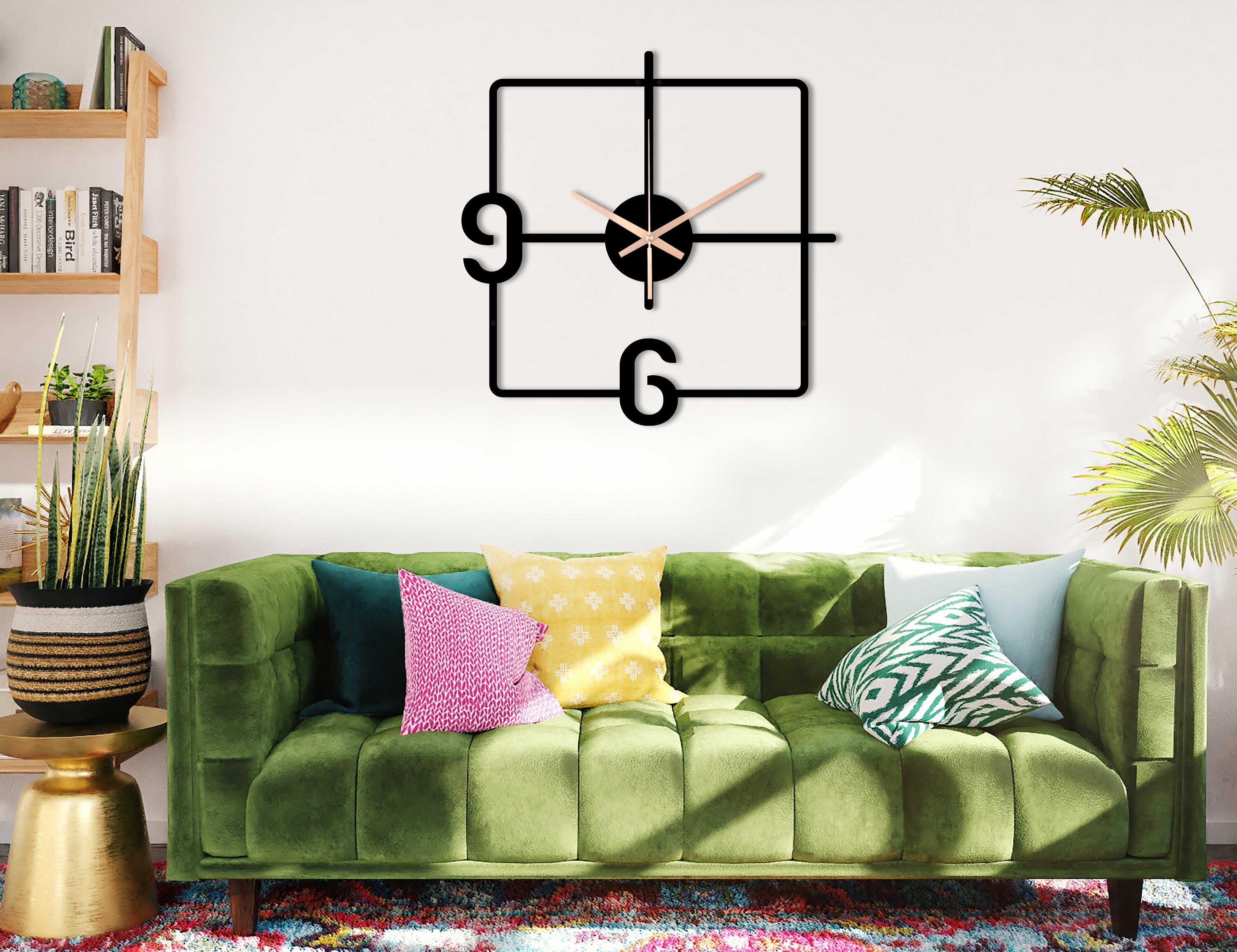 Minimalist Clock, Square Wall Clock, Unique Wall Clock, Black Metal Wall Clock, Silent Wall Clock, Home Decor And Gifts, Clocks For Wall